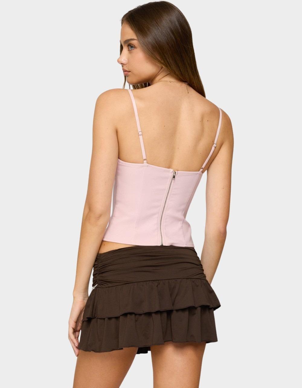 EDIKTED Liana Cut Out Tank Top - PINK Product Image