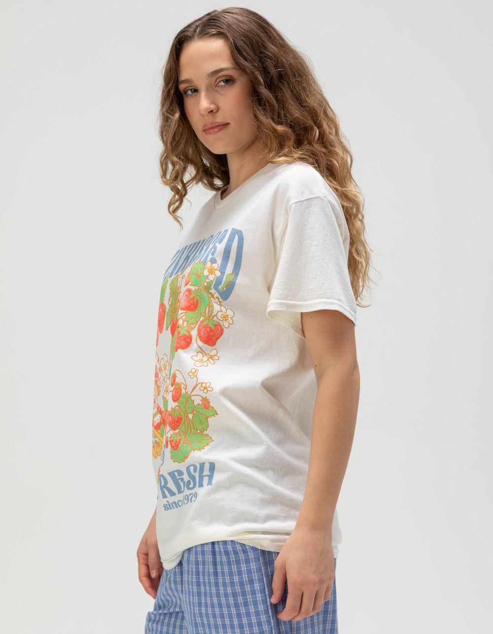 STRAWBERRY SHORTCAKE Womens Boyfriend Tee - CREAM Product Image