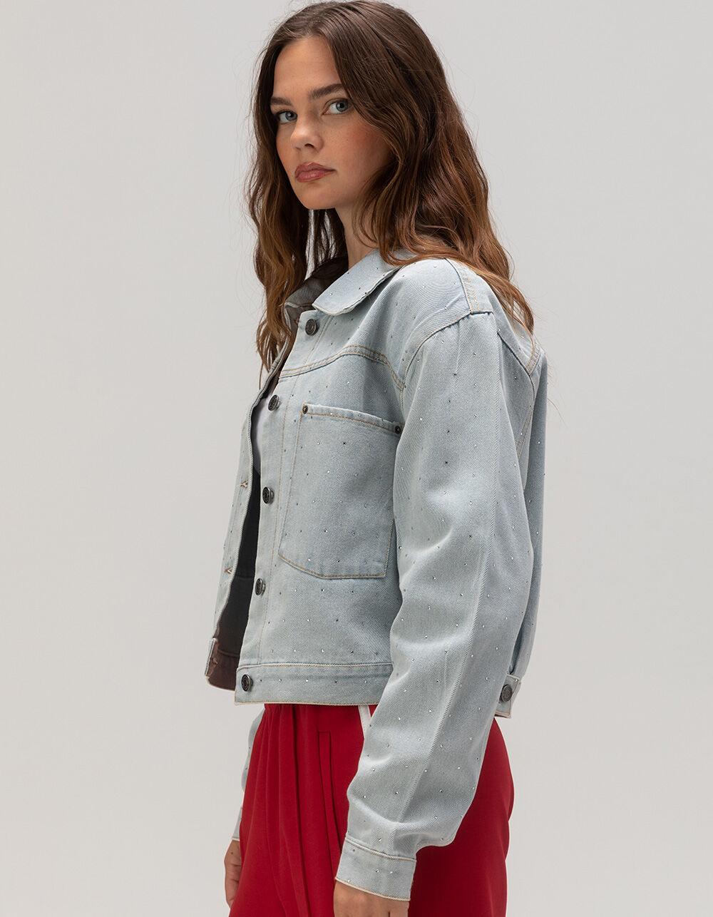 RSQ Womens Bling Jacket - LIGHT WASH Product Image