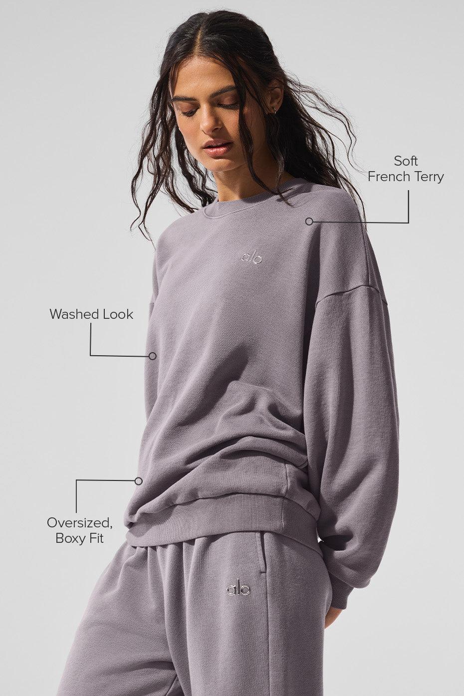 Washed Accolade Crew Neck Pullover - Cool Grey Wash Female Product Image