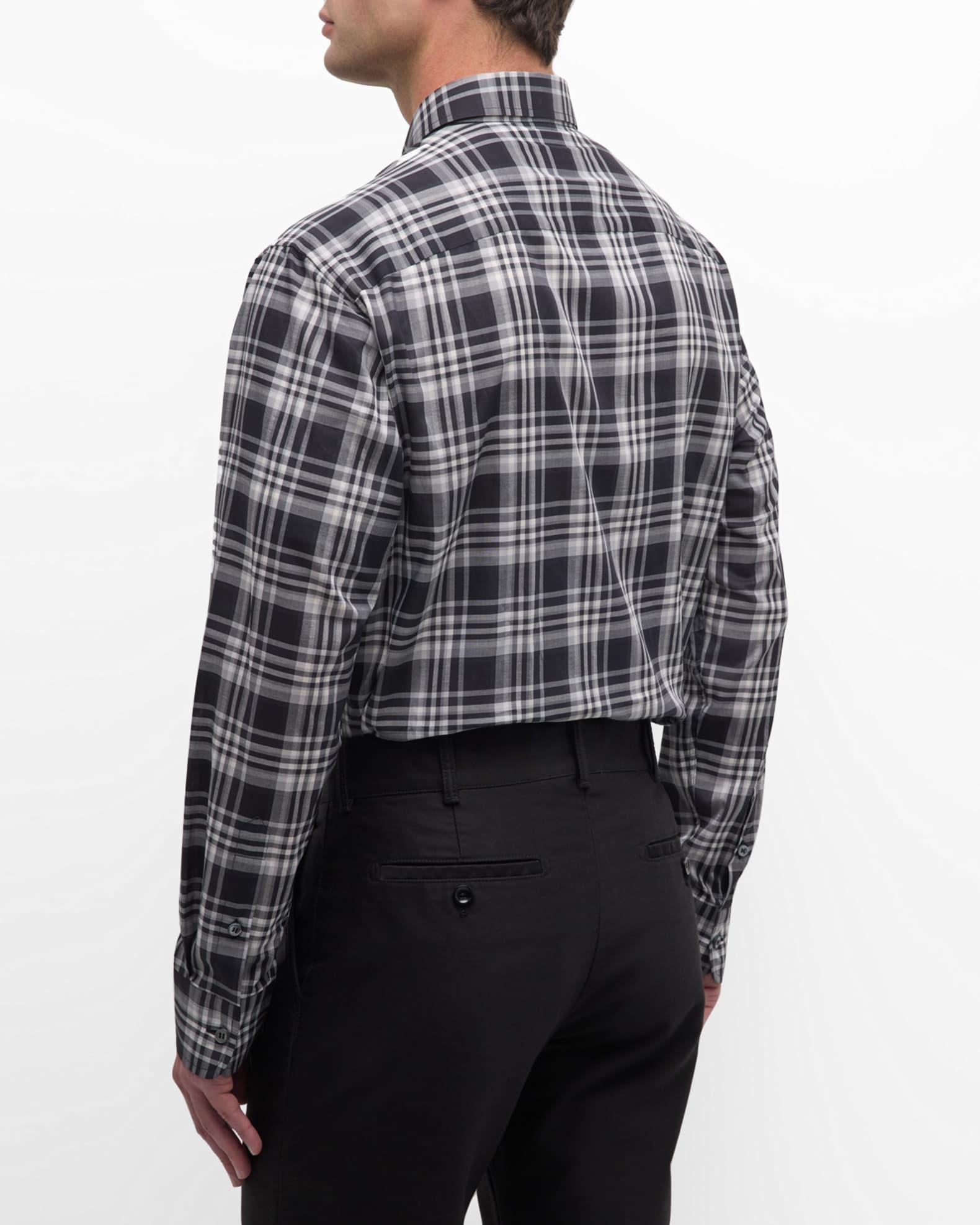 Men's Cotton Plaid Sport Shirt Product Image