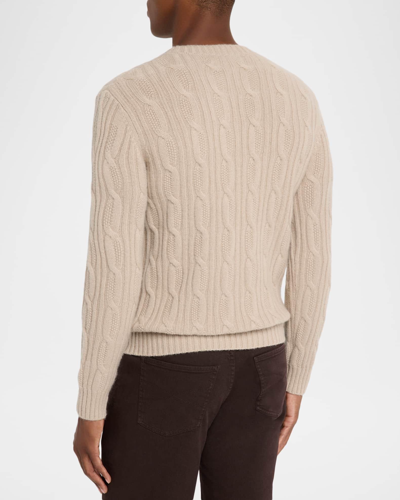 Men's Cashmere Cable Knit Crewneck Sweater Product Image