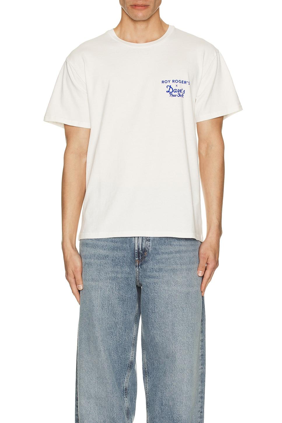 Roy Rogers x Daves New York T Shirt Man Jersey Print in Cream Product Image