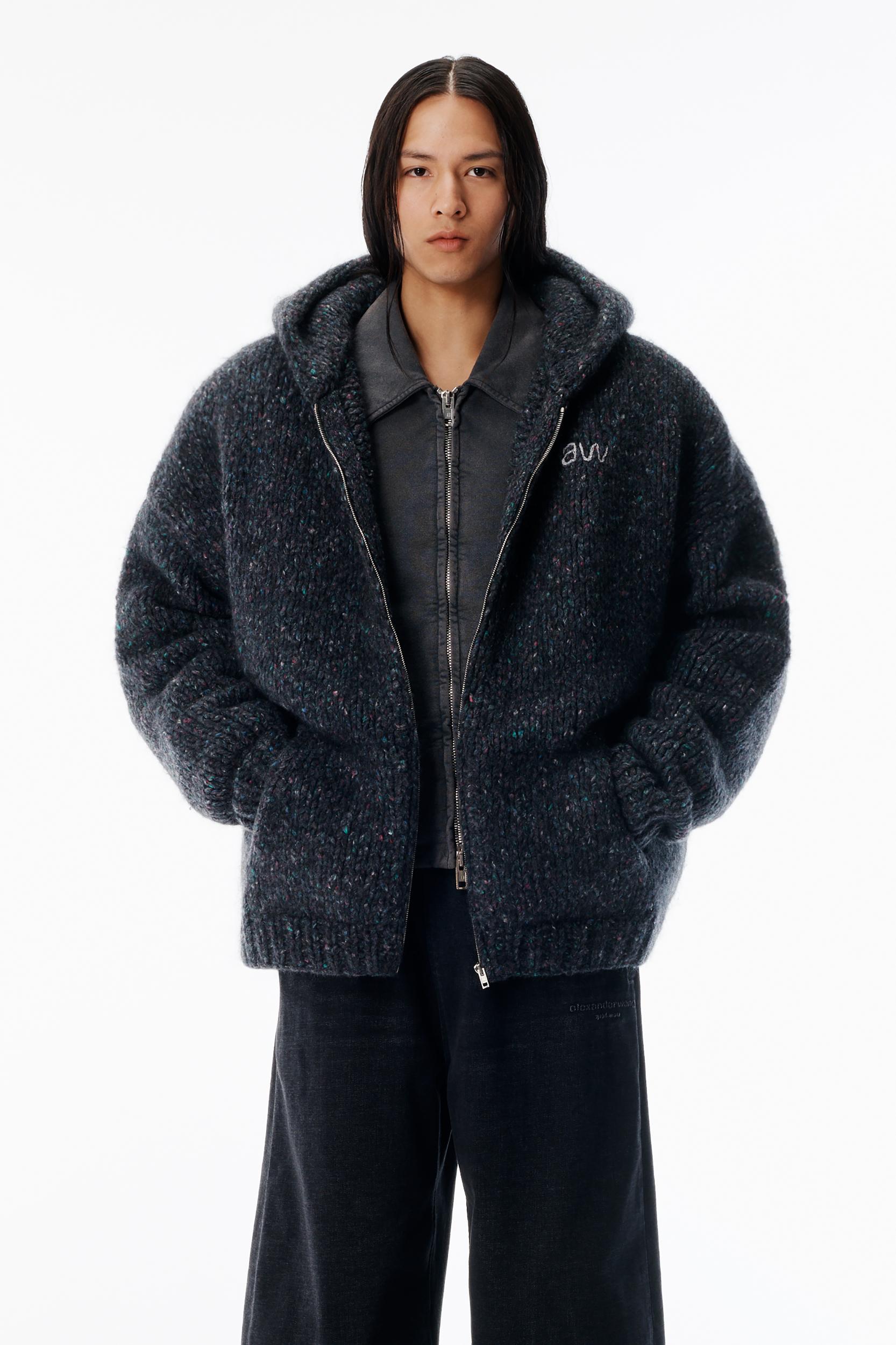 Black Oversized Hoodie With Hand-crochet Logo Product Image