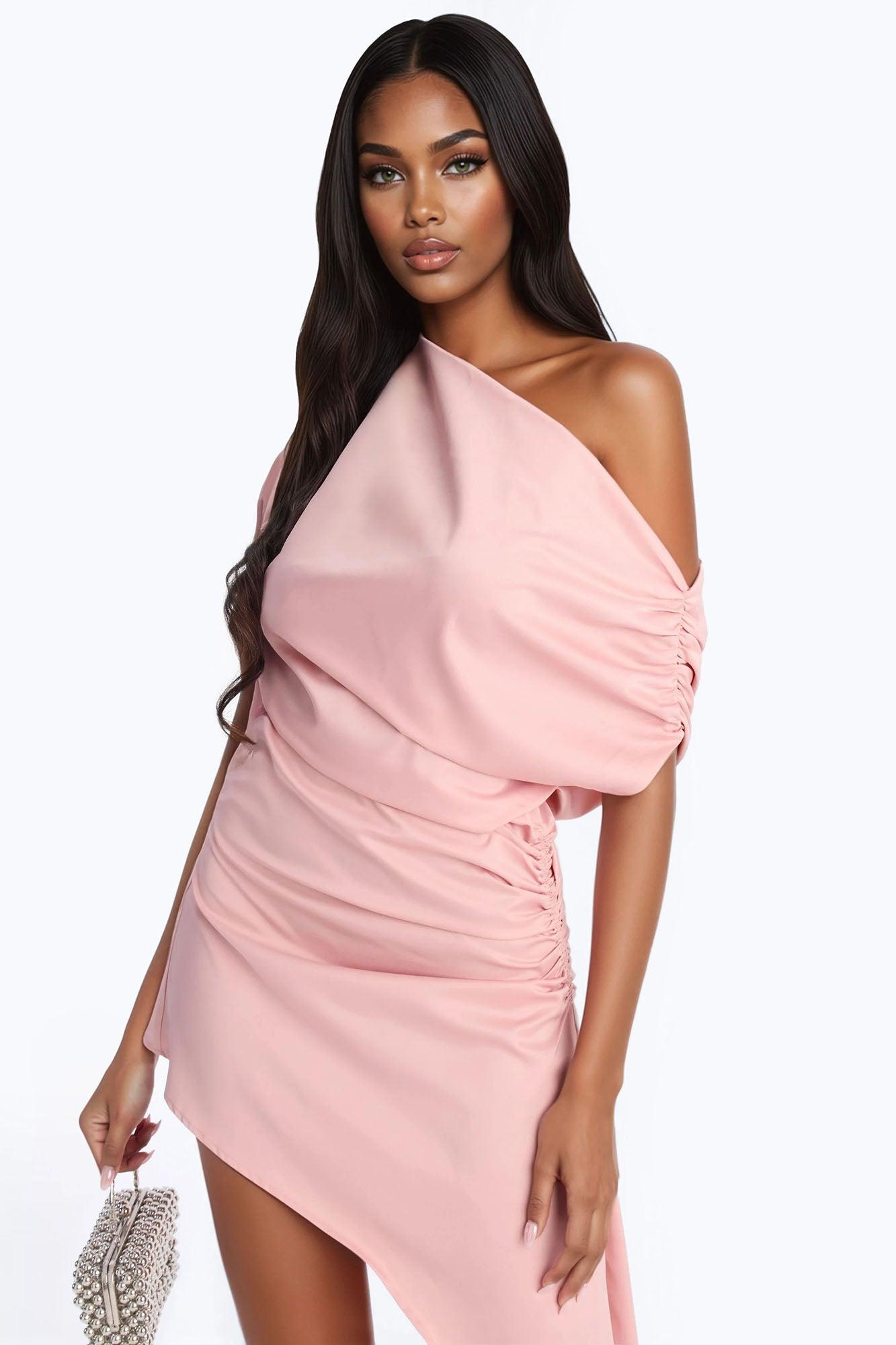 Bynes Satin Midi Dress - Mauve Female Product Image