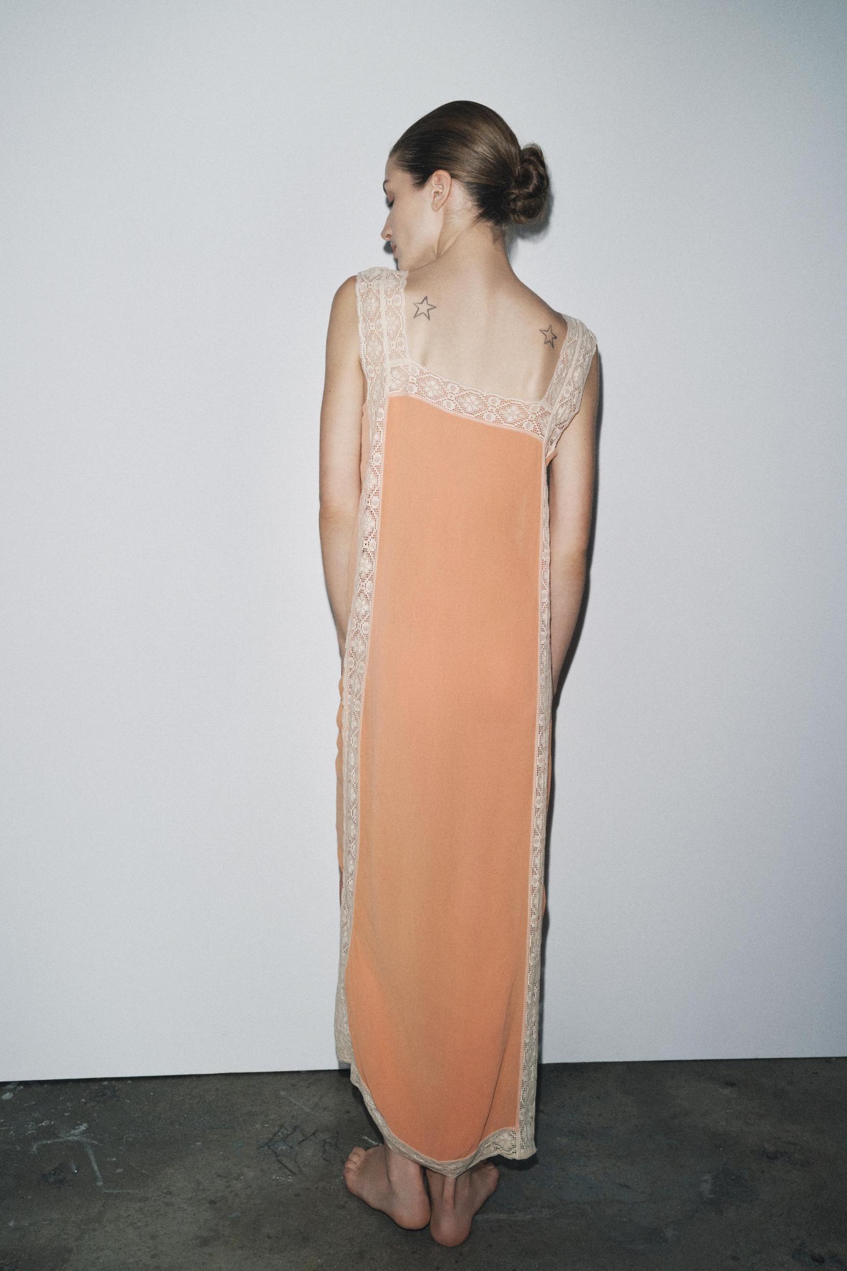 TEXTURED EMBROIDERED LACE DRESS Product Image