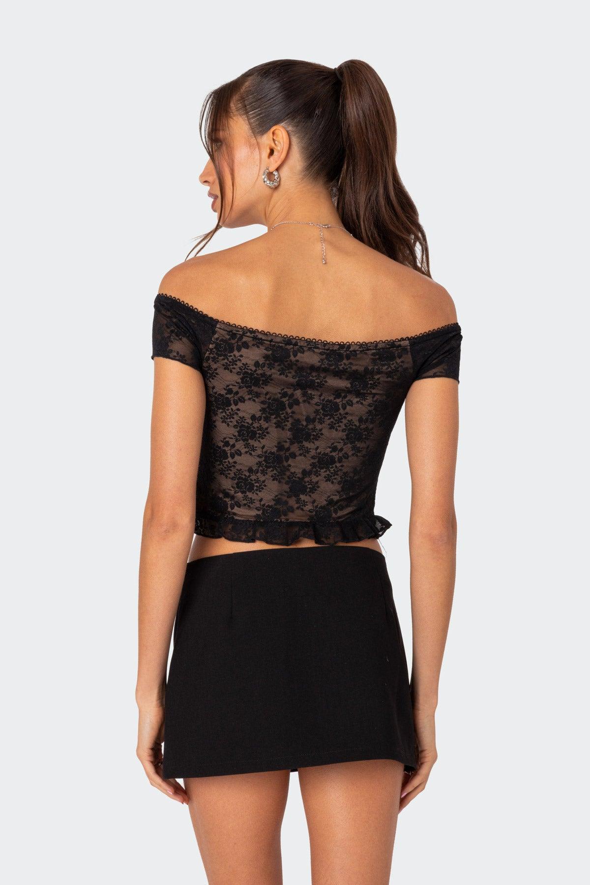 Addie Off Shoulder Lace Top Product Image
