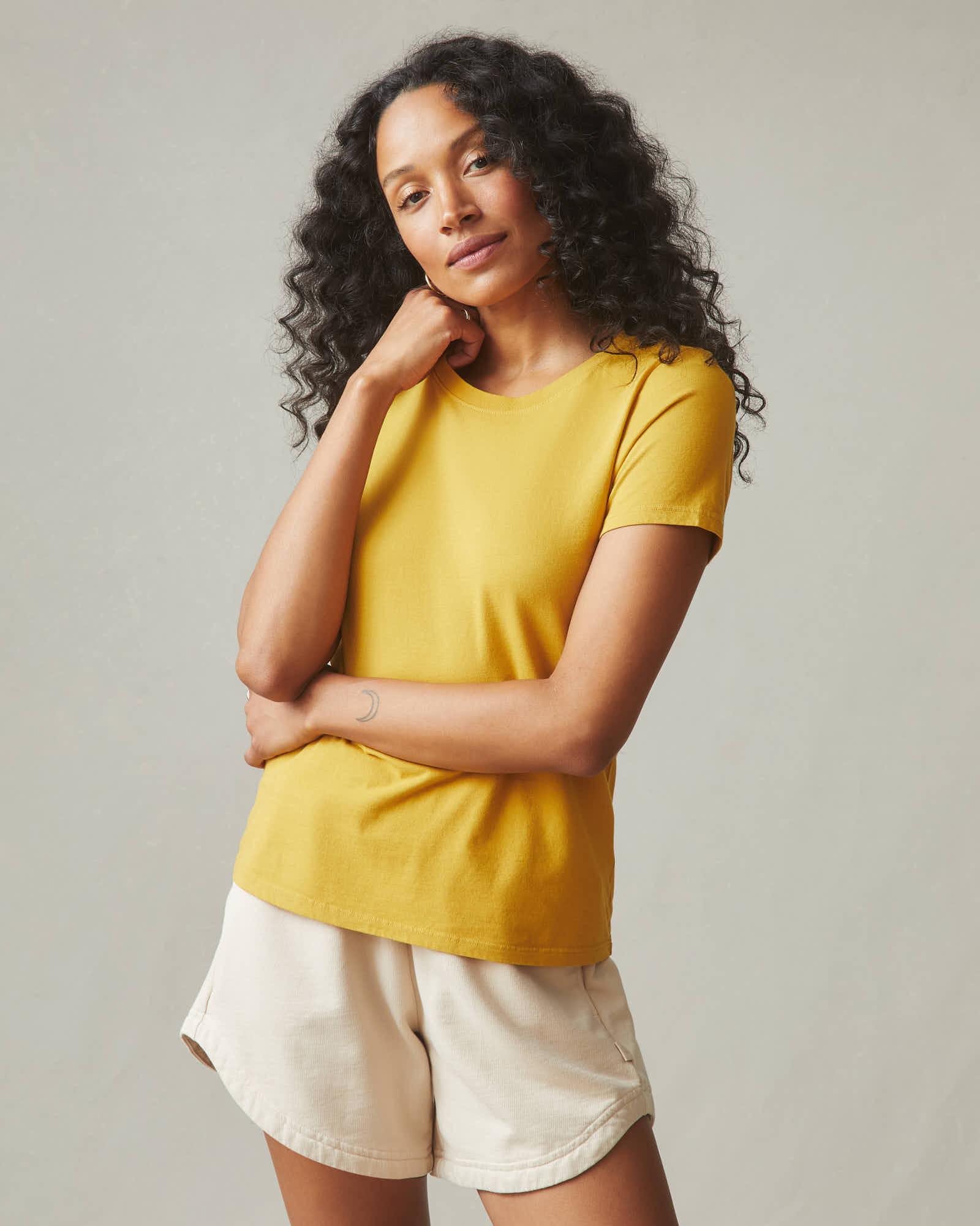 Women's Classic Cotton Crew Tee - Golden Honey Female Product Image