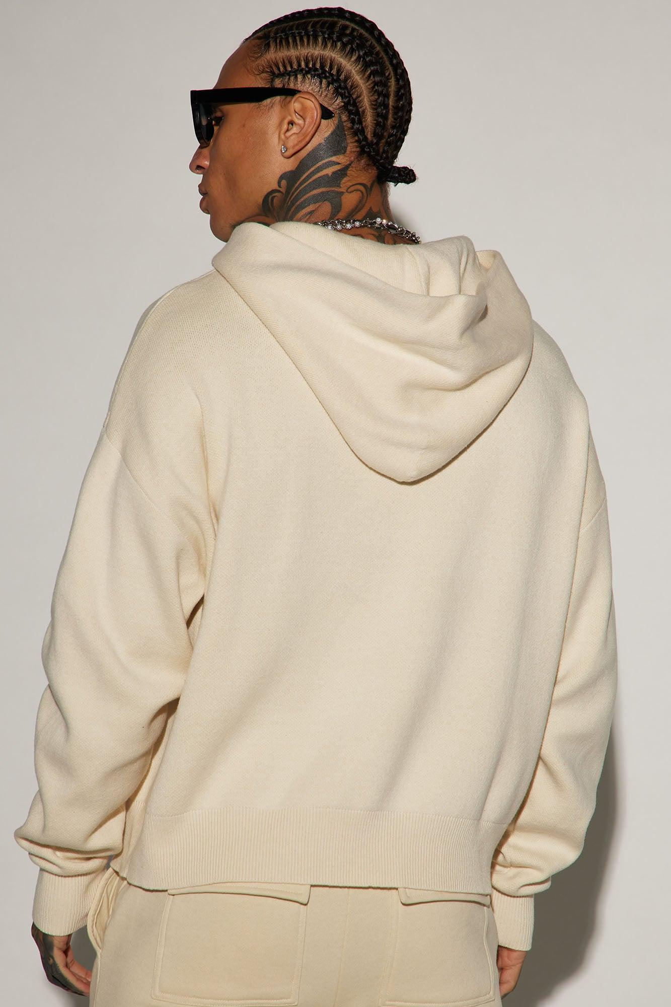 In My Feels Heavyweight Cropped Sweater Hoodie - Off White Product Image