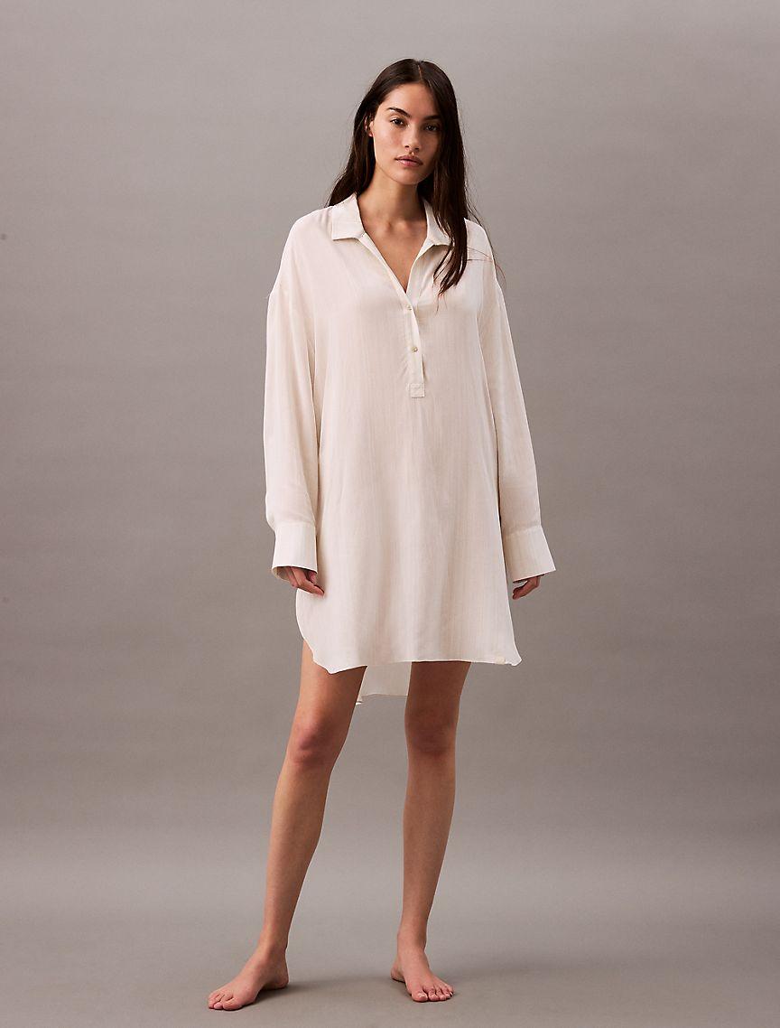 Woven Viscose Relaxed Shirt Dress Product Image