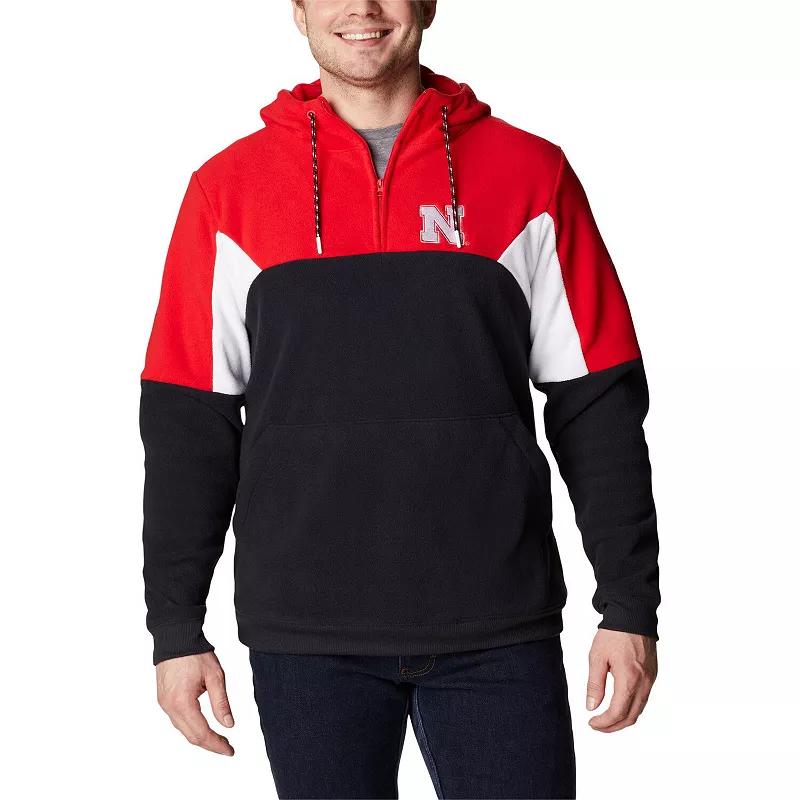 Men's Columbia Black Nebraska Huskers Lodge Quarter-Zip Hoodie, Size: Large Product Image