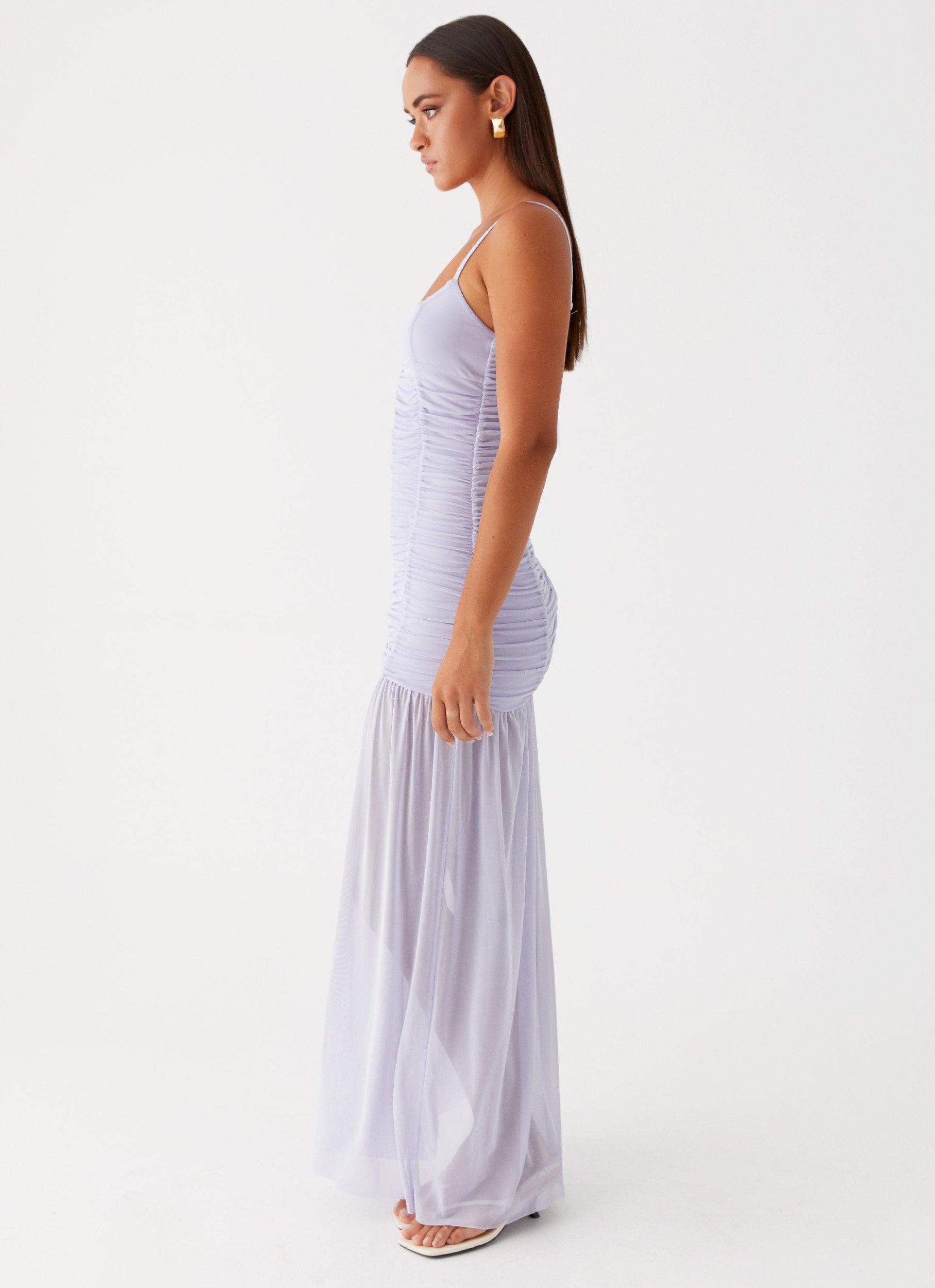 Constance Mesh Maxi Dress - Lavender Product Image