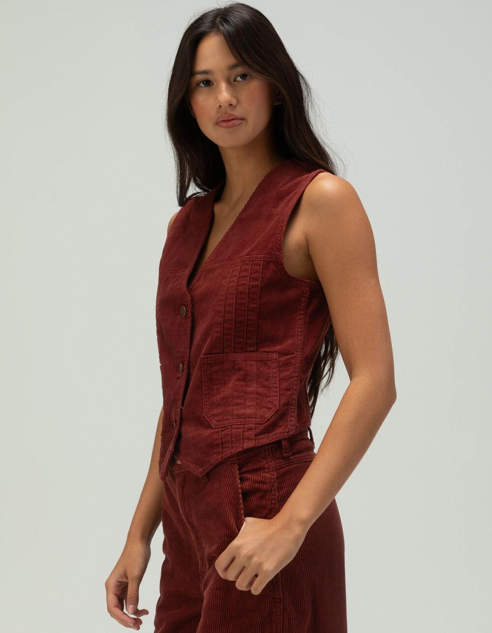 WRANGLER Femme Womens Corduroy Vest - RUST Product Image