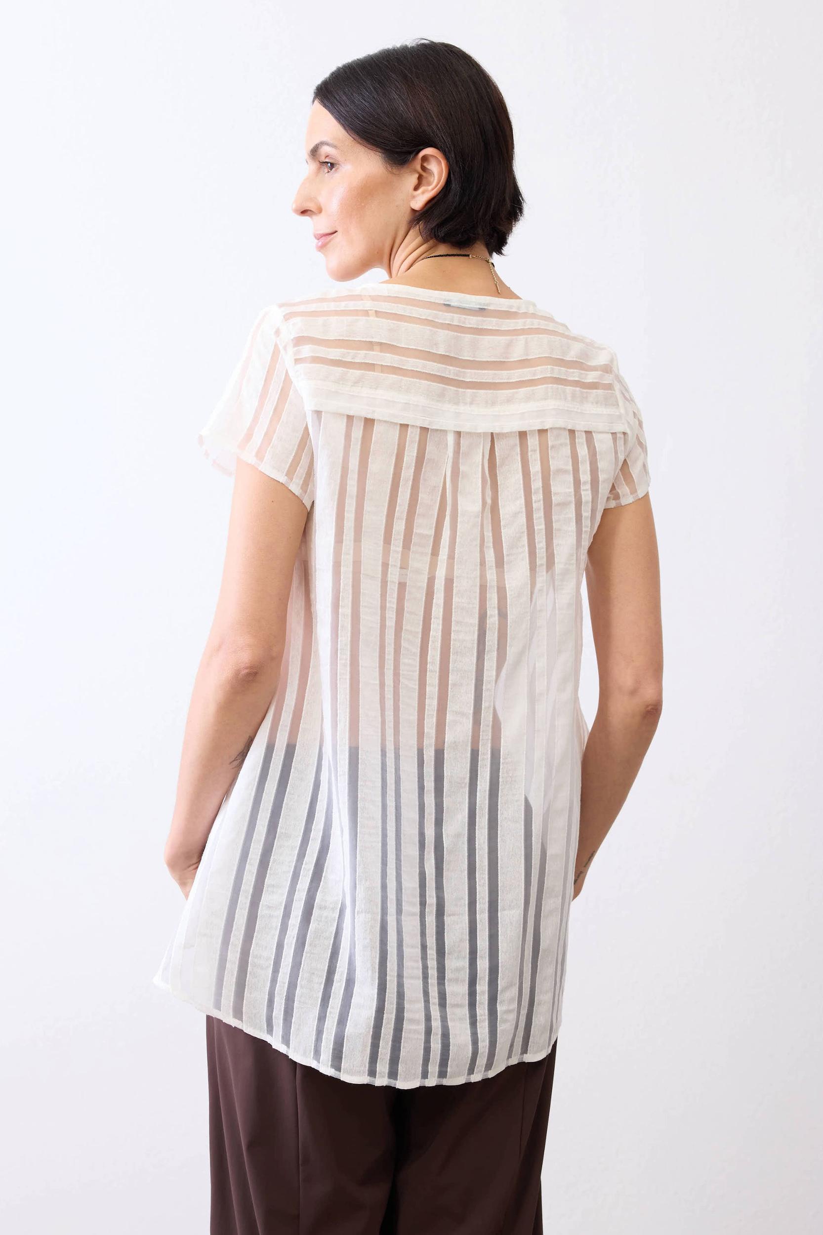Stripe Sheer Summery High-Low Top Product Image