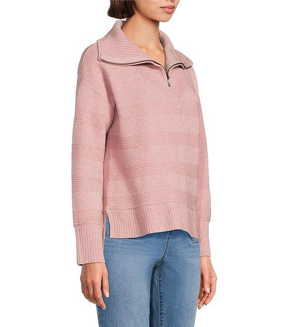 Westbound Long Sleeve Quarter Zip Hi-Low Sweater Product Image