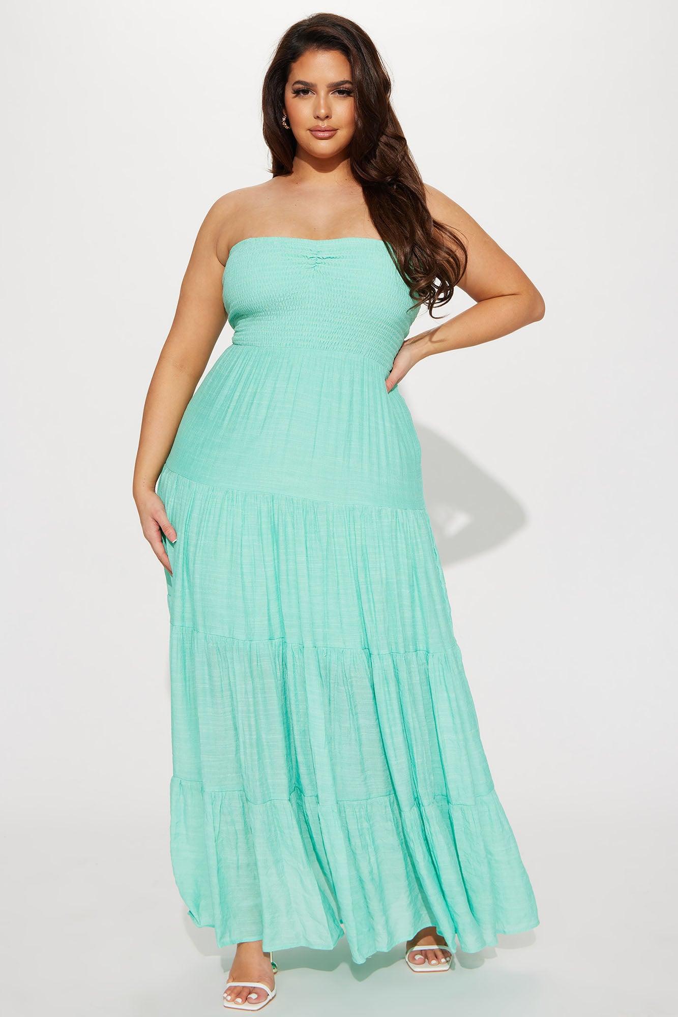 Almafi Coast Maxi Dress - Mint Product Image