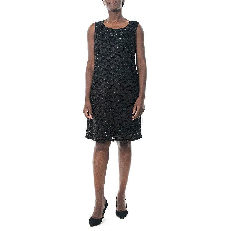 Women's Nina Leonard Jewelneck Sleeveless Sheath Dress,  Product Image