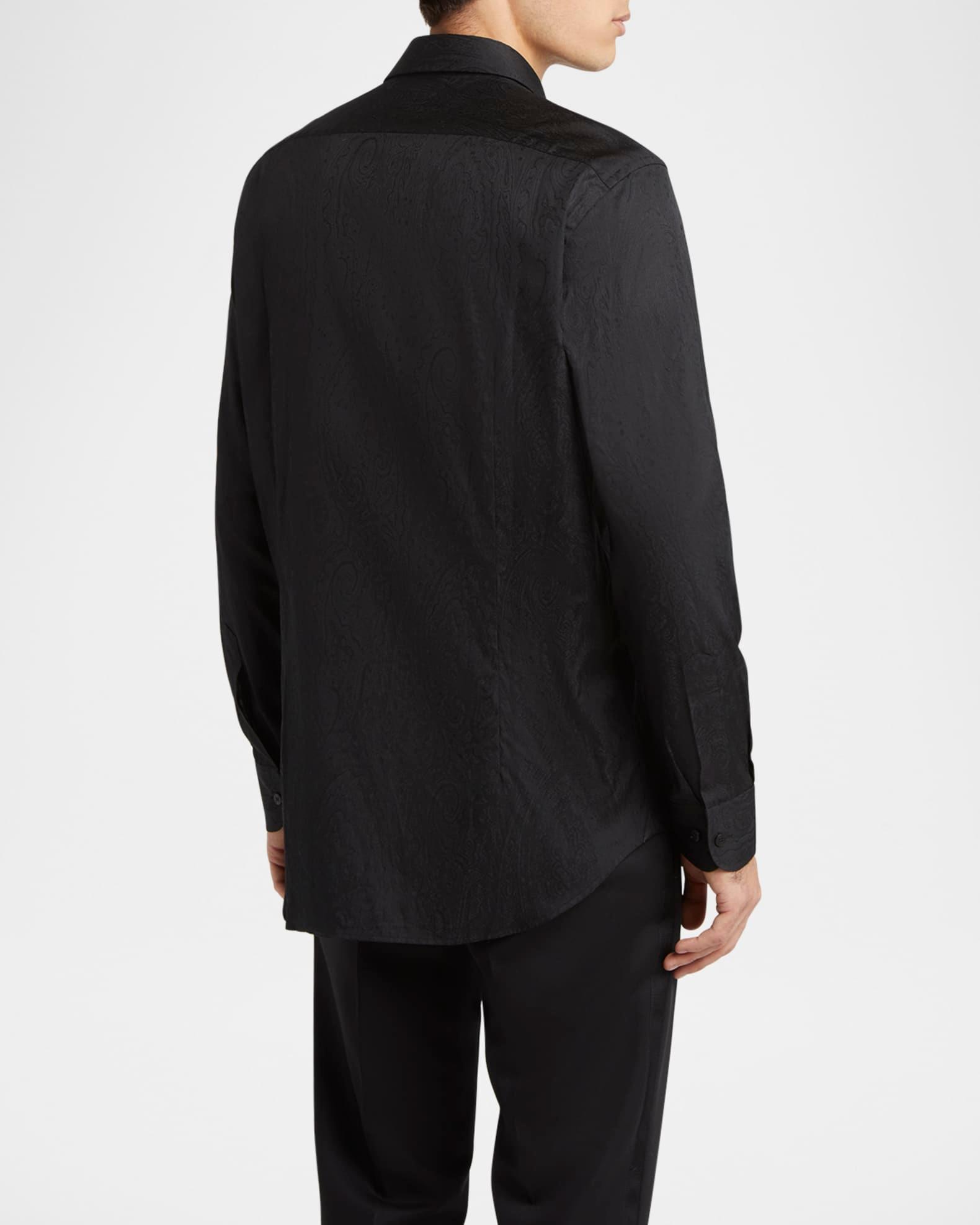 Men's Cotton Paisley Jacquard Sport Shirt Product Image