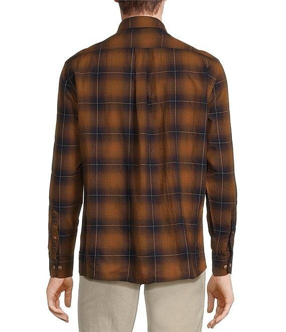Rowm Long Sleeve Herringbone Medium Plaid Woven Shirt Product Image