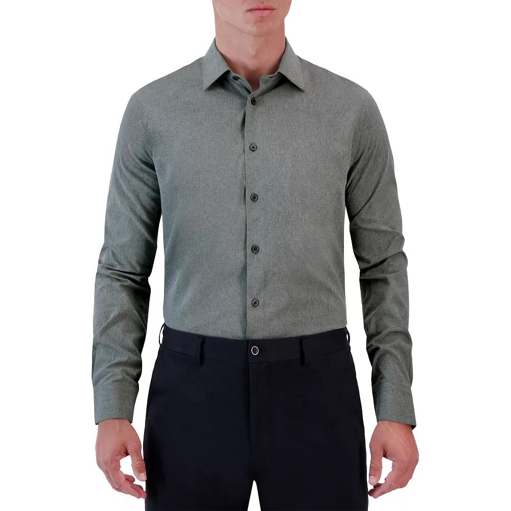 Men's Report Collection Slim-Fit Performance Dress Shirt, Size: 15.5-34/35, Gray Melange Product Image