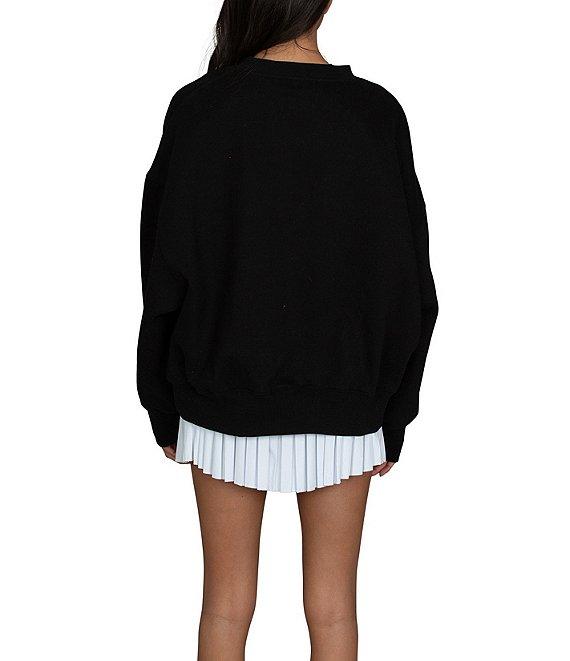 GOLD HINGE Coordinating Wide Arm Crew Neck Long Sleeve Logo Sweatshirt Product Image