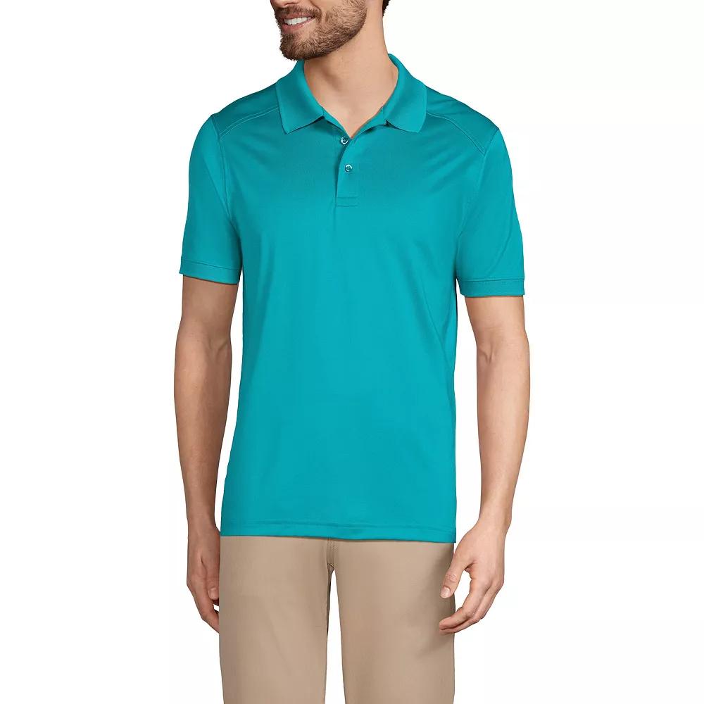 Men's Lands' End Short Sleeve Rapid Dry UPF 50 Polo Shirt, Size: Small, Blue Breeze Product Image