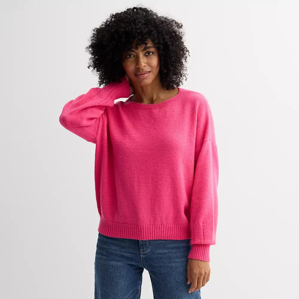 Women's Sonoma Goods For Life® Balloon Sleeve Sweater, Size: XXL, Sudden Pink Product Image