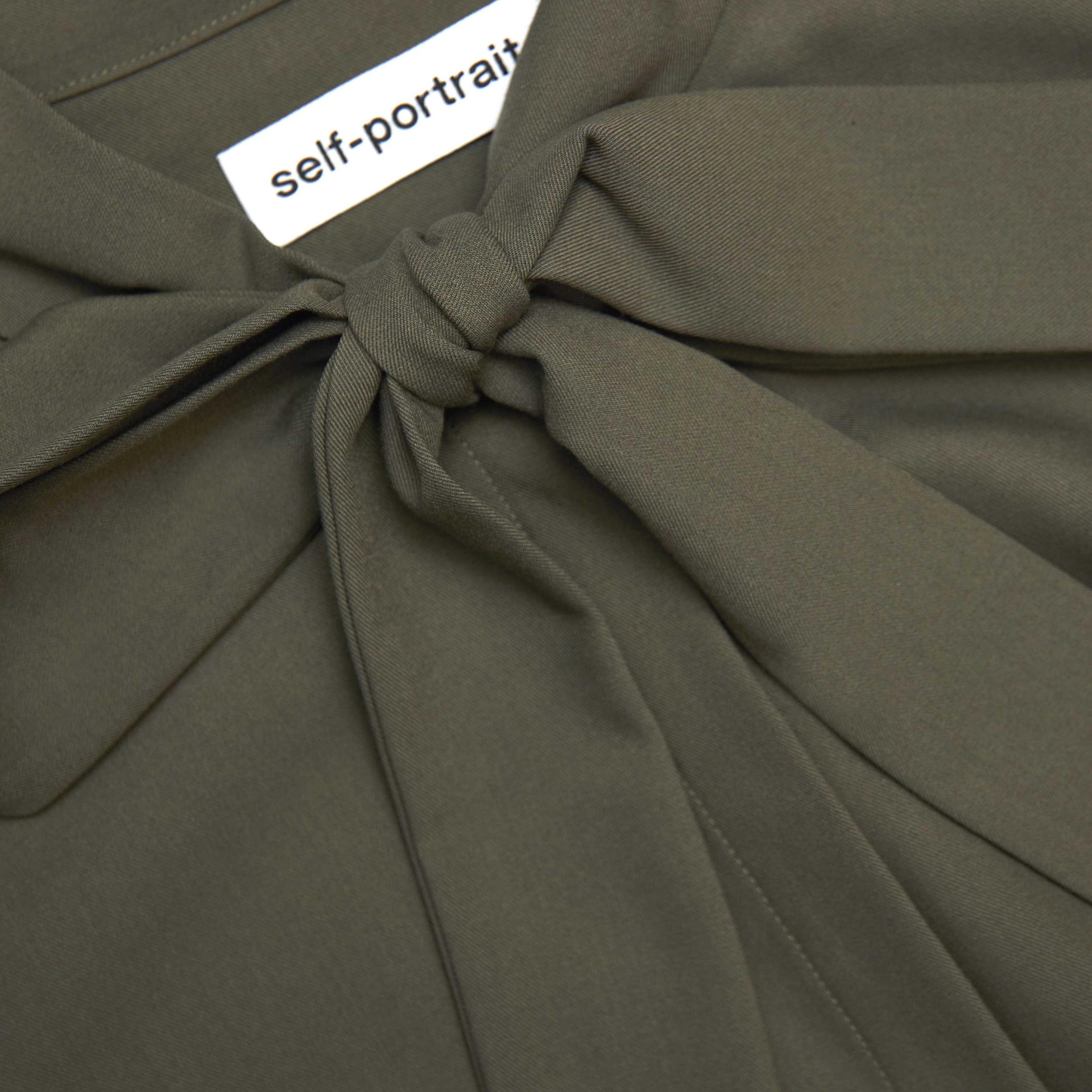 Khaki Twill Pussy Bow Blouse Product Image
