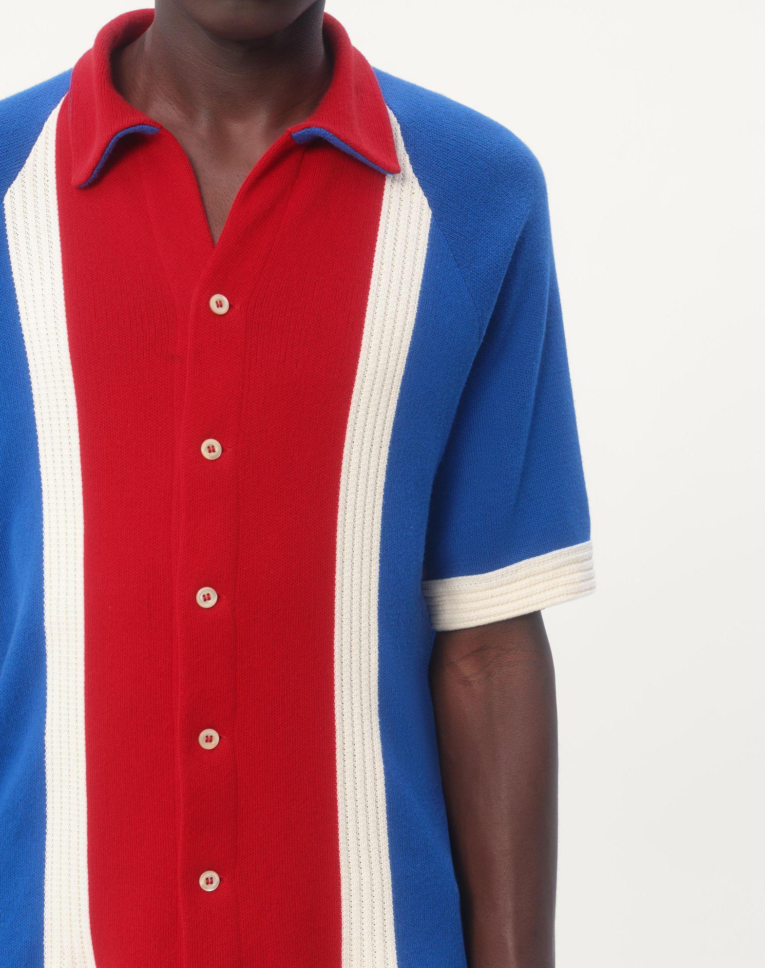 Cotton Bowling Shirt With Chez Valentino Embroidery Product Image