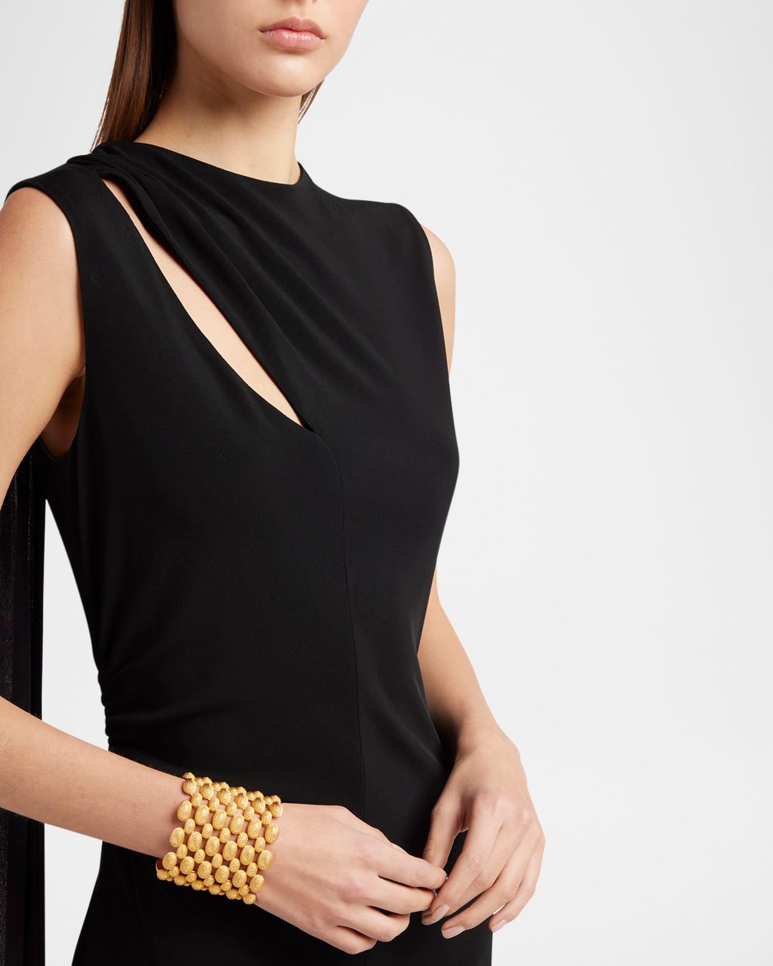 Cutout Shoulder-Drape Viscose Crepe Jersey Cocktail Dress Product Image