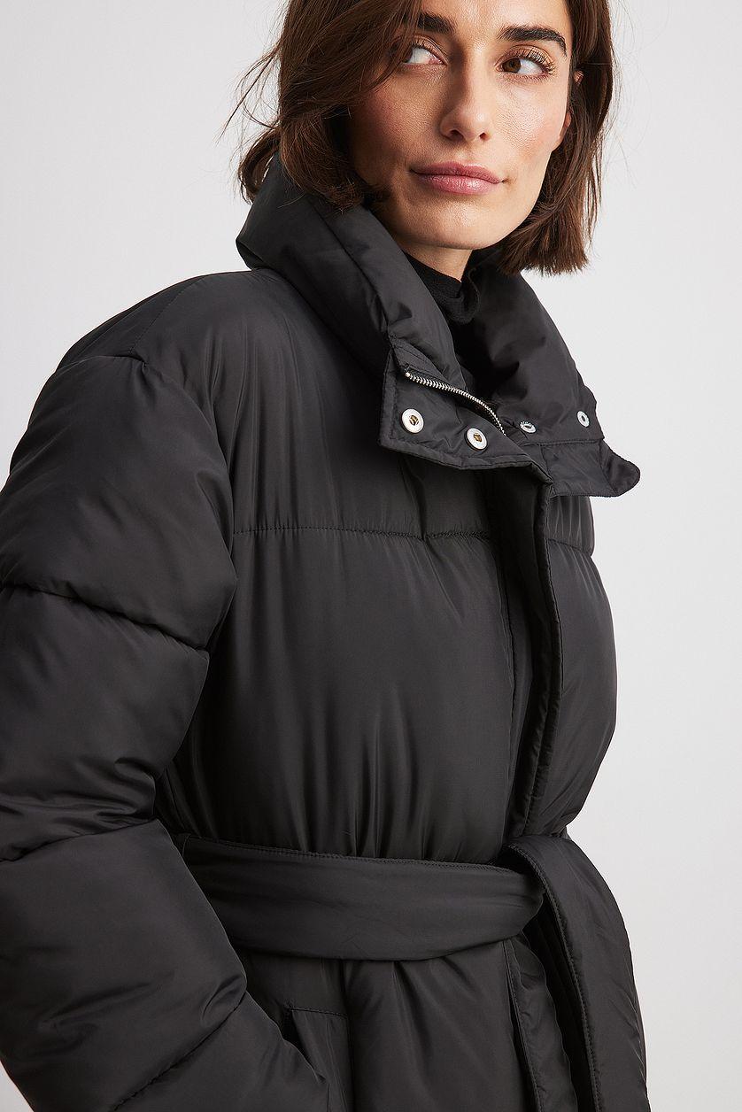 Long Belted Padded Jacket Product Image