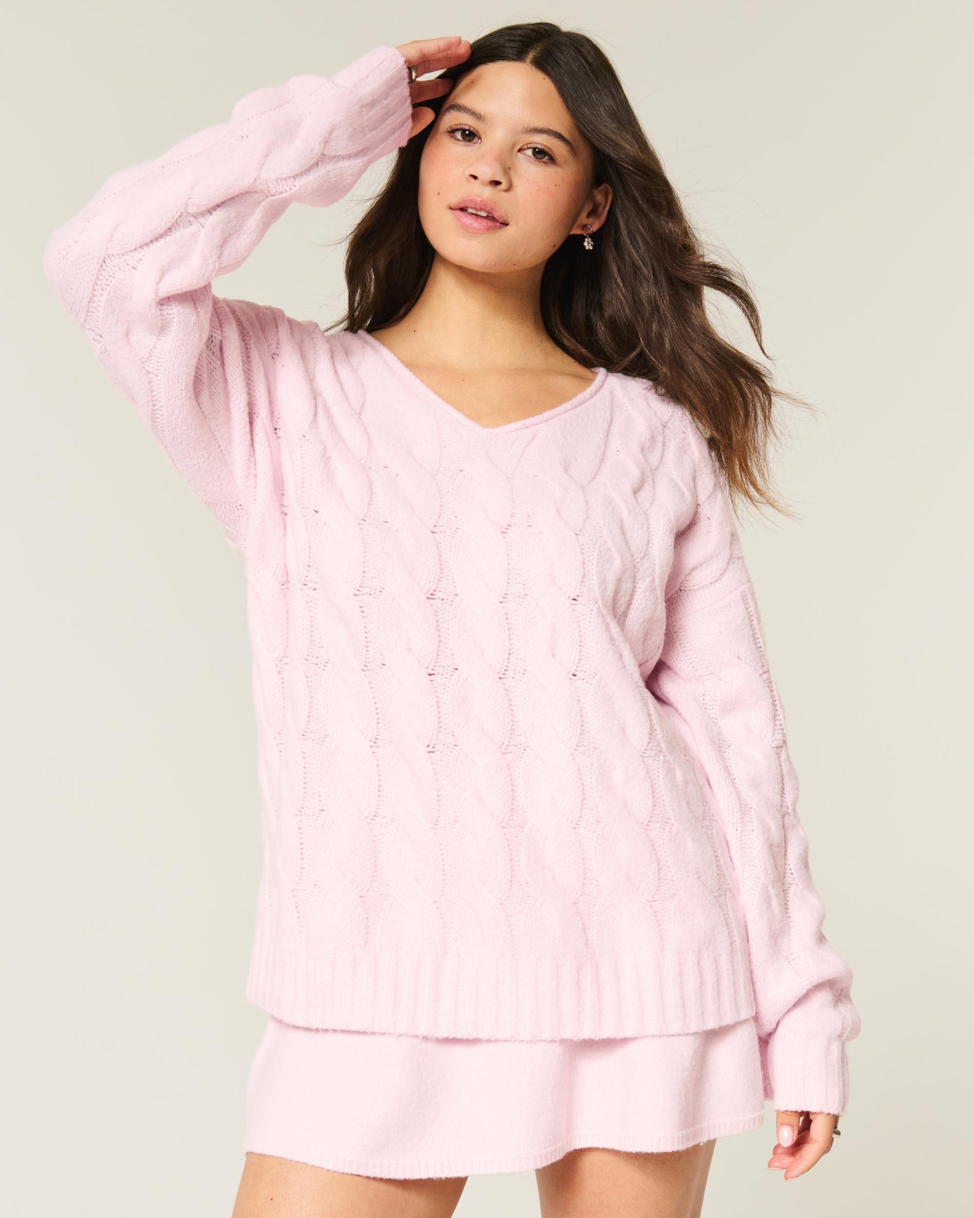 Hollister Comfy Cloud Oversized Cable-Knit Sweater Product Image