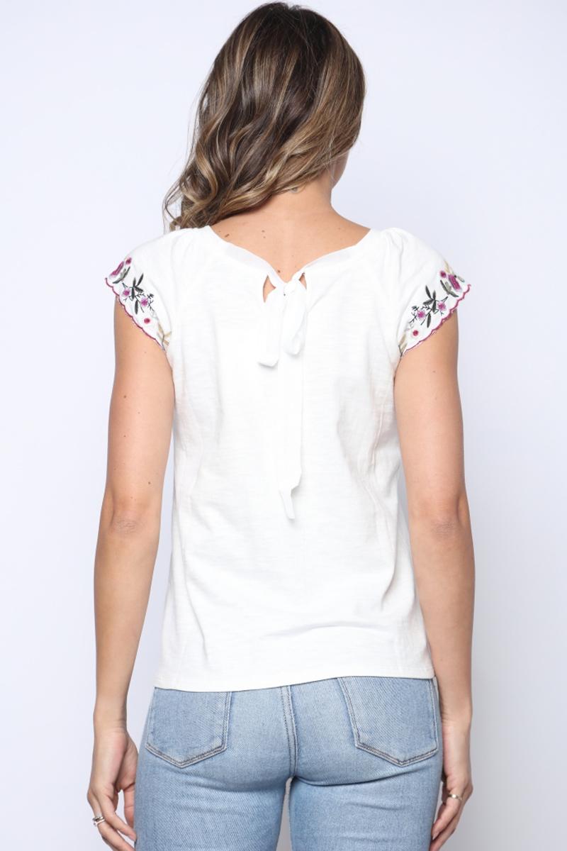 EmbroideRed cap sleeve tie back Product Image