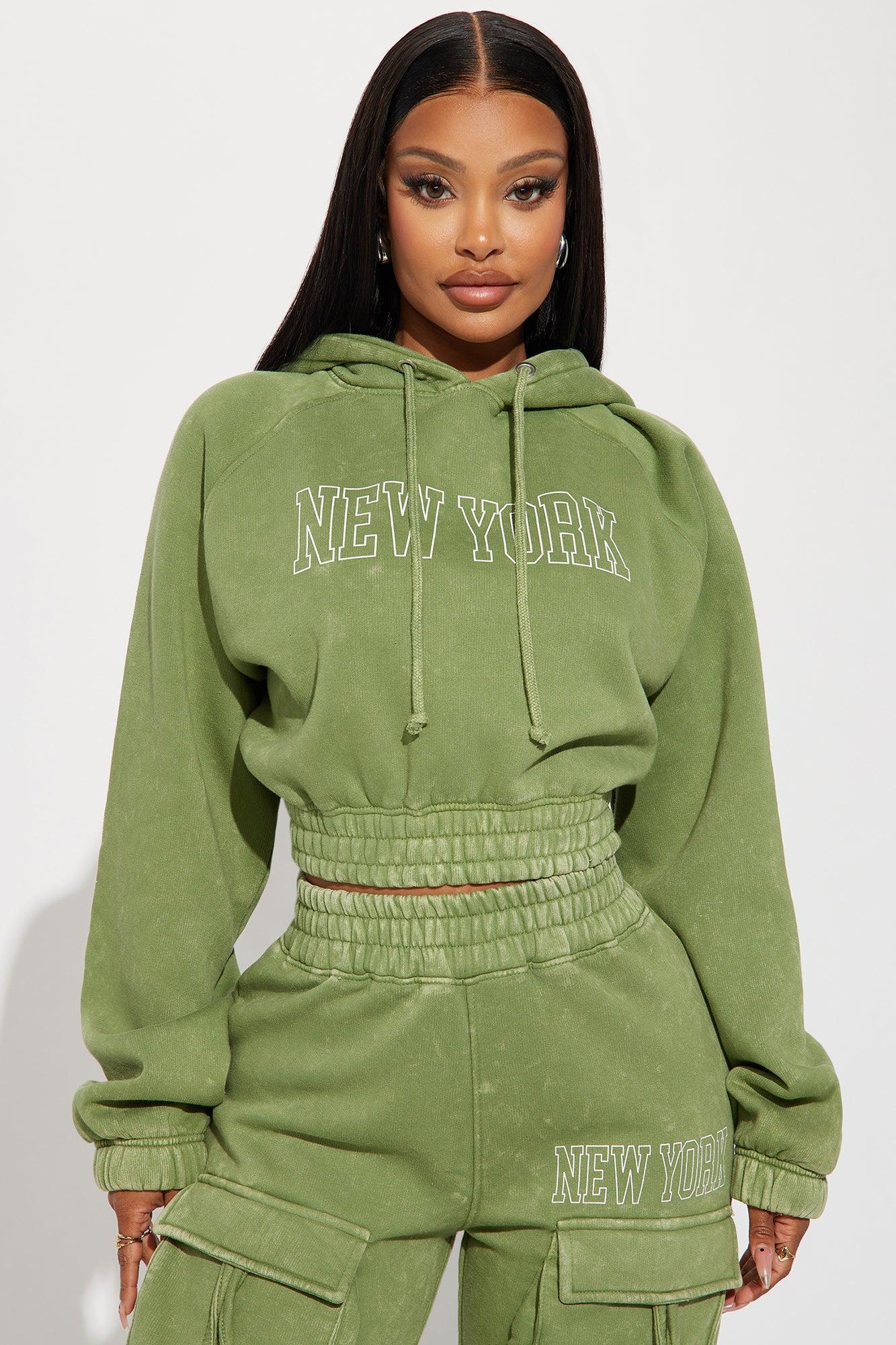 New York Vibes Washed Hoodie - Green/combo Product Image