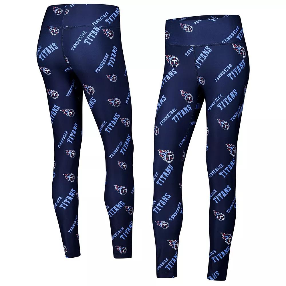 Women's Concepts Sport Navy Tennessee Titans Breakthrough Allover Print Knit Leggings,  Product Image