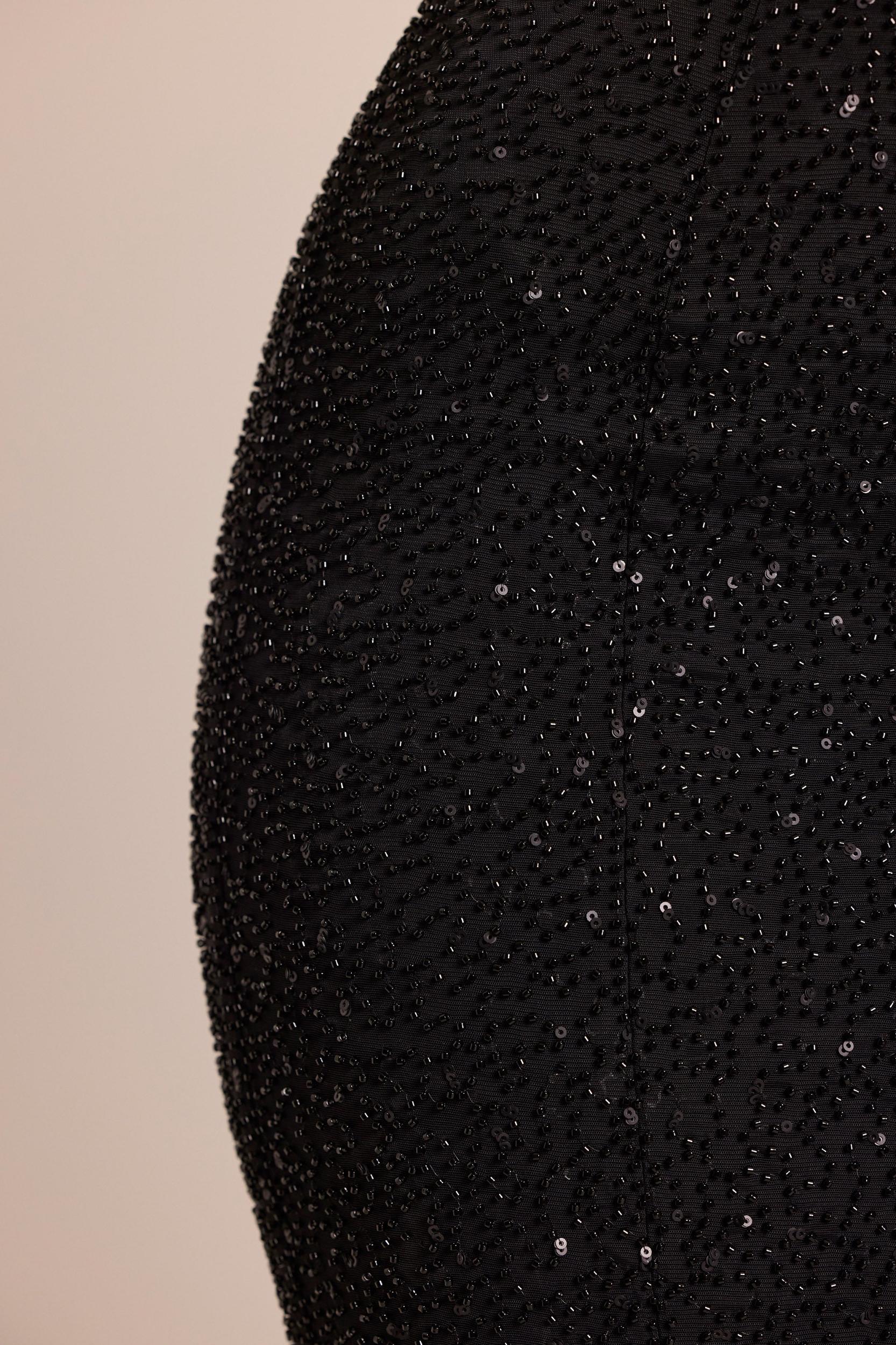 Embellished Bandeau Cowl Neck Maxi Dress in Black Product Image