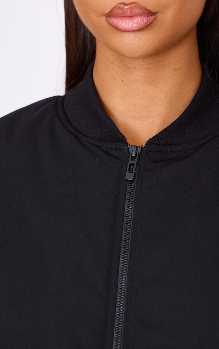  Black Classic Oversized Bomber Jacket Product Image