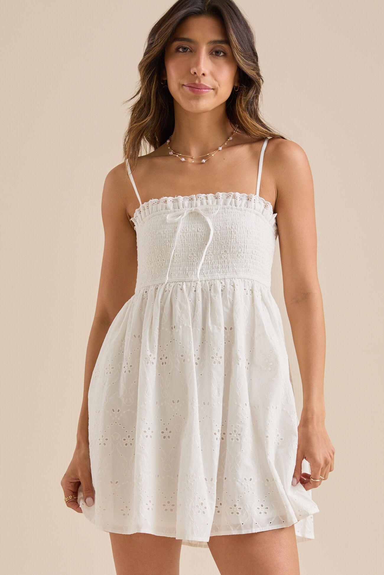 Kari Eyelet Mini Dress Product Image