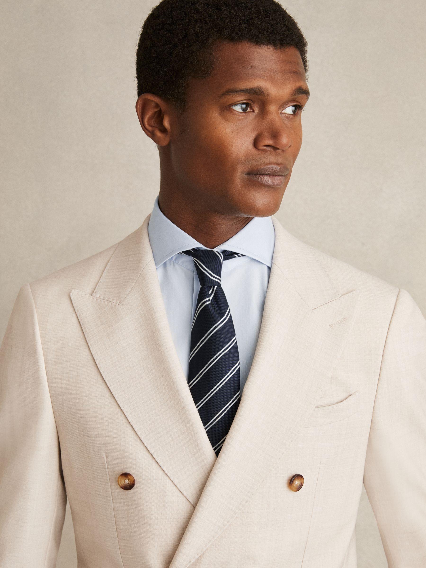 Slim Fit Two-Fold Cotton Shirt in Soft Blue Product Image