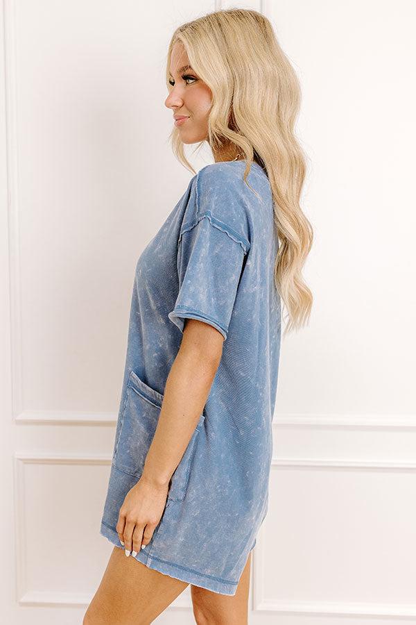 Easy To Style Vintage Wash Romper in Blue Product Image