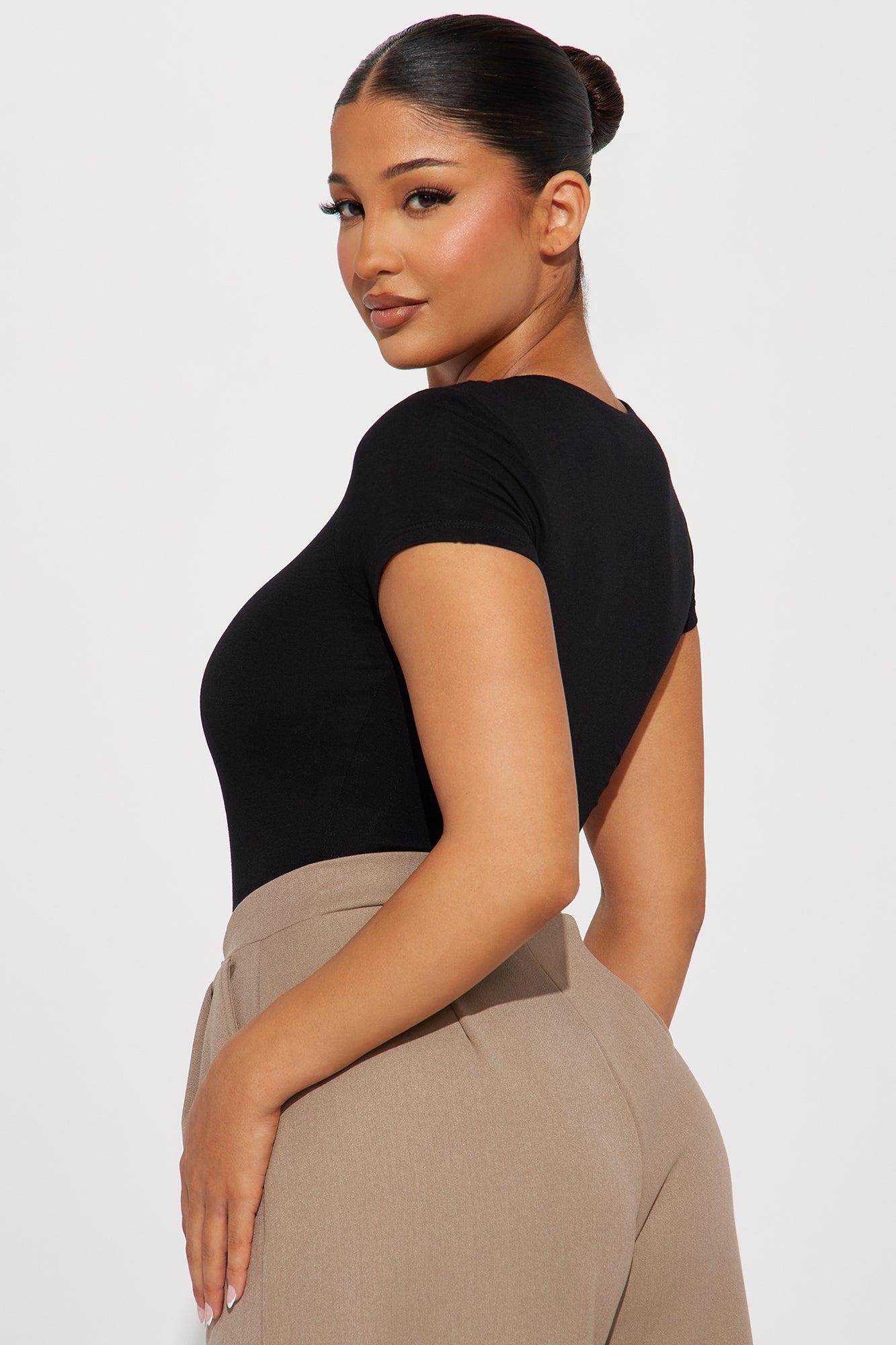 Samara Double Layered Bodysuit - Black Product Image