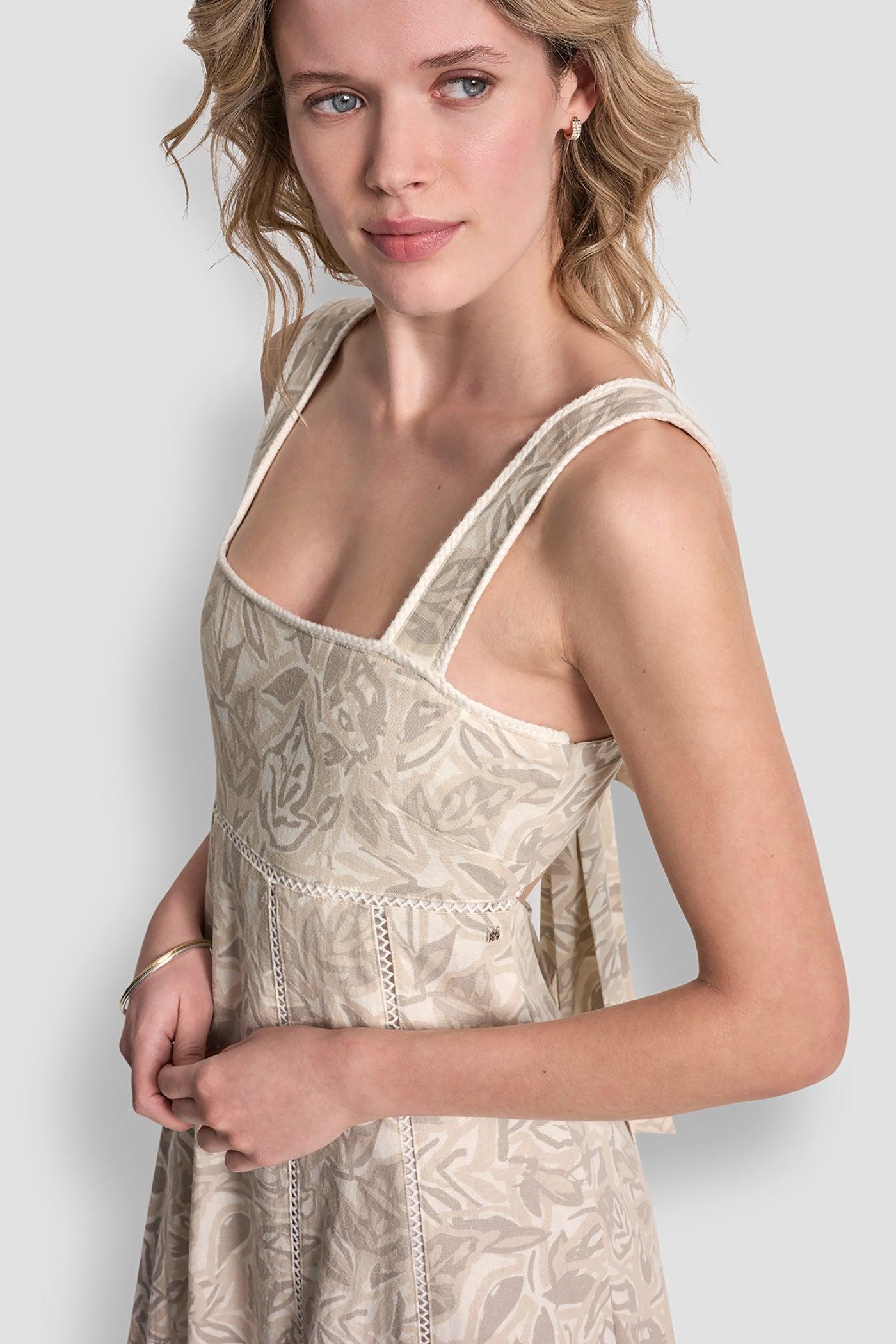 SEAMED TANK DRESS WITH TIE BACK Product Image