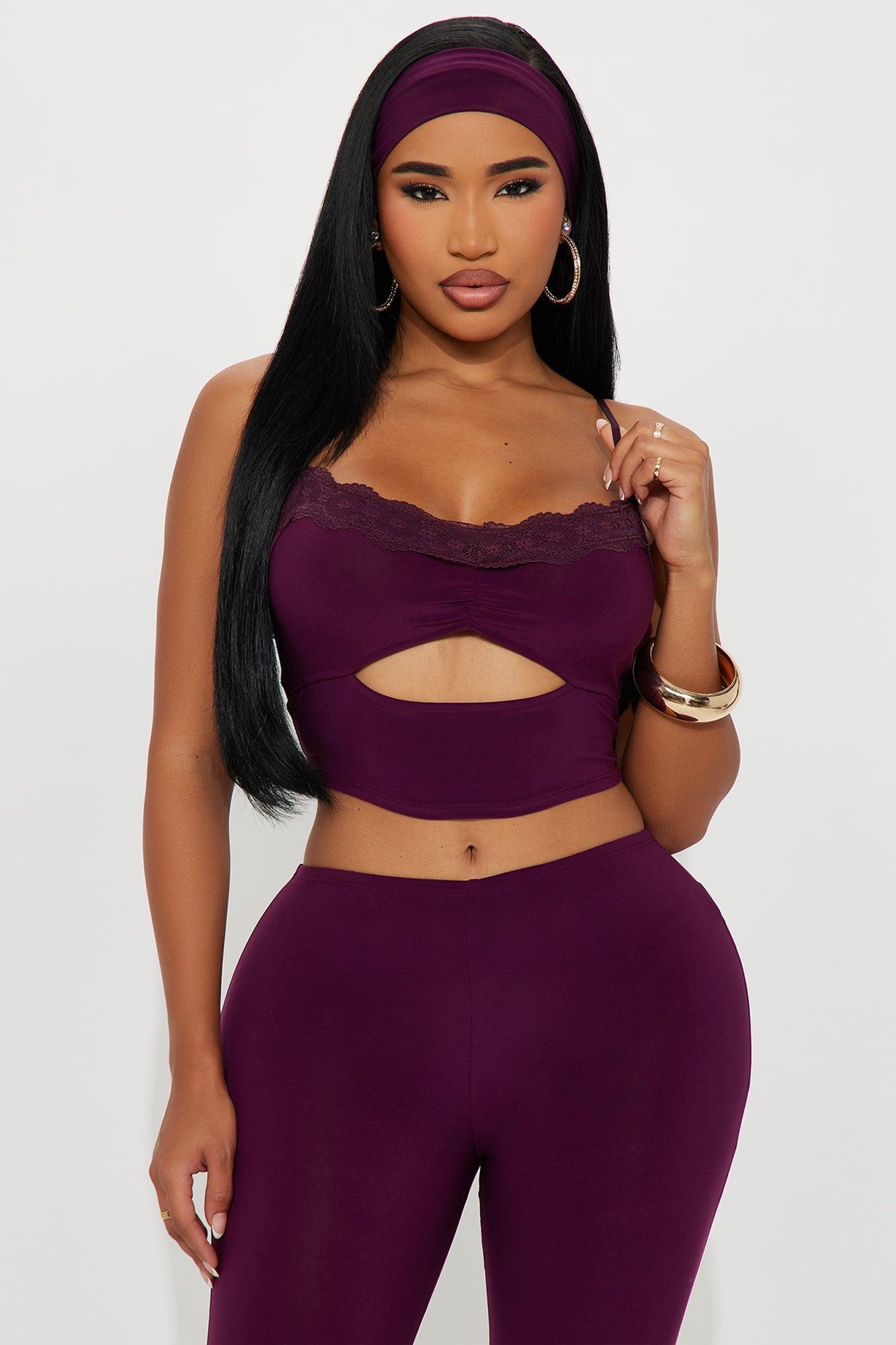 Best Of Times 3 Piece Capri Set - Plum Female Product Image