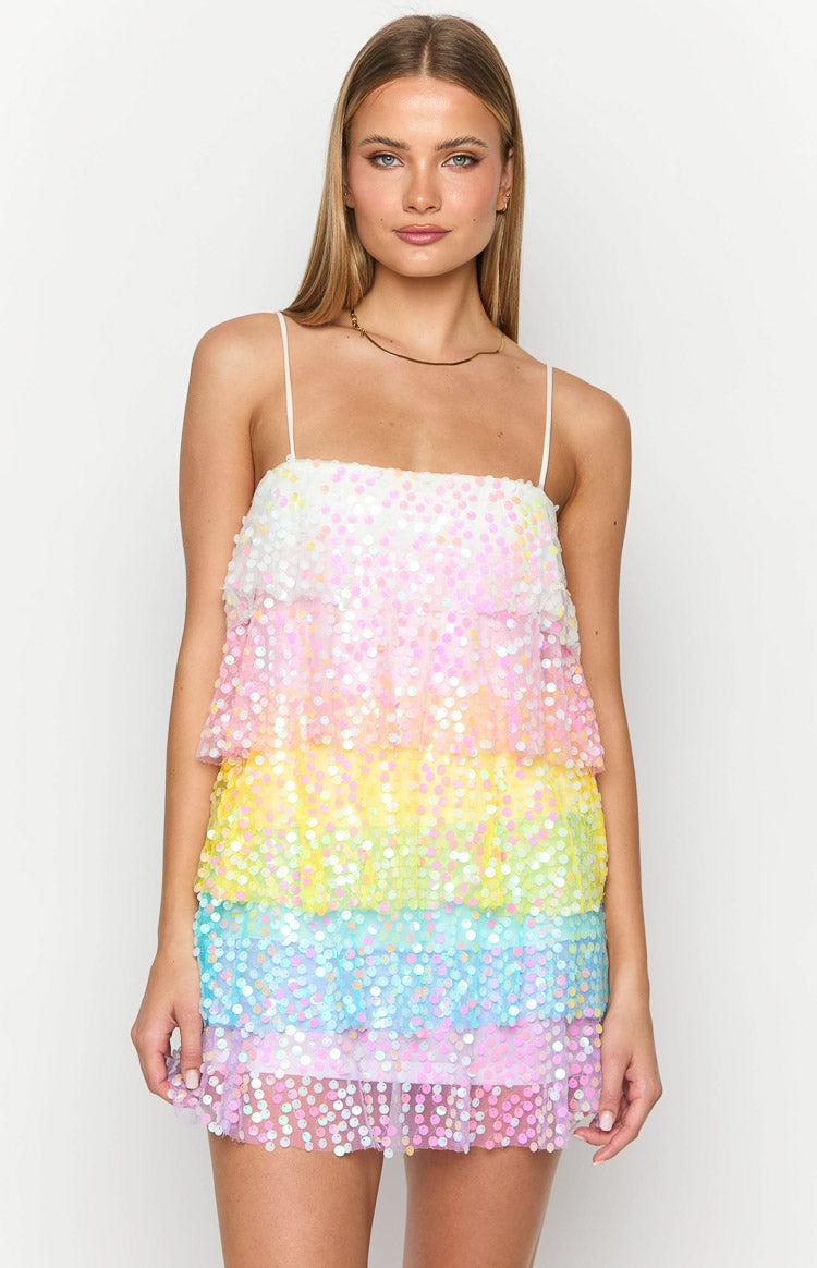 Darcy Rainbow Sparkle Mini Dress Baby Product Image
