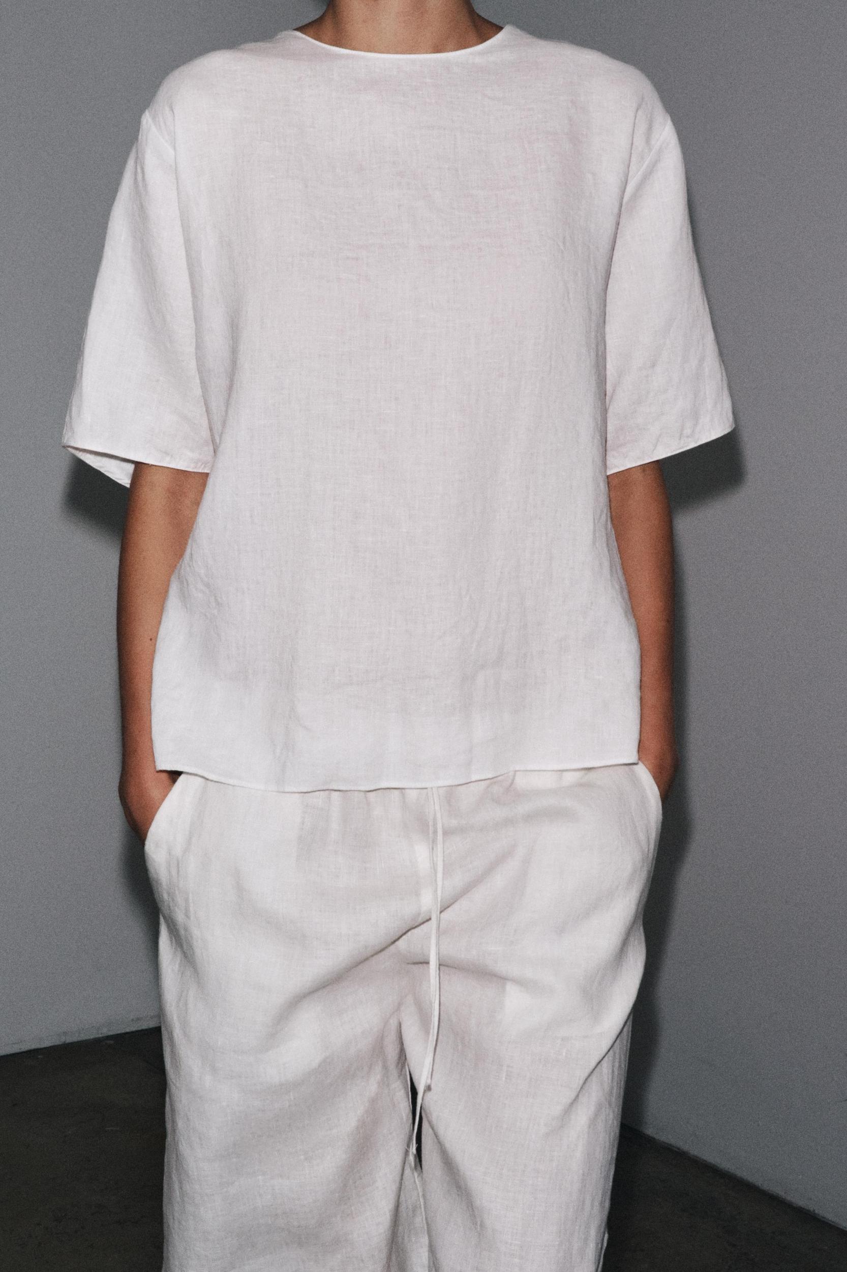 ZW COLLECTION LINEN PANTS WITH VENTS Product Image