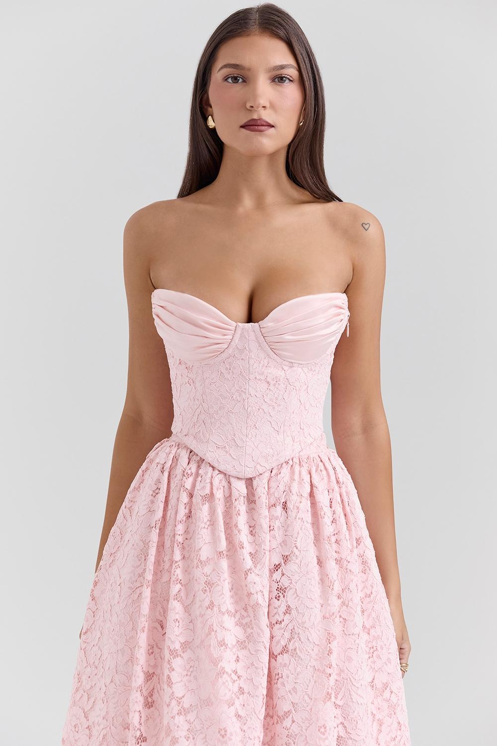 Duchess  ballerina pink lace corset, skirt and bolero - sale Product Image