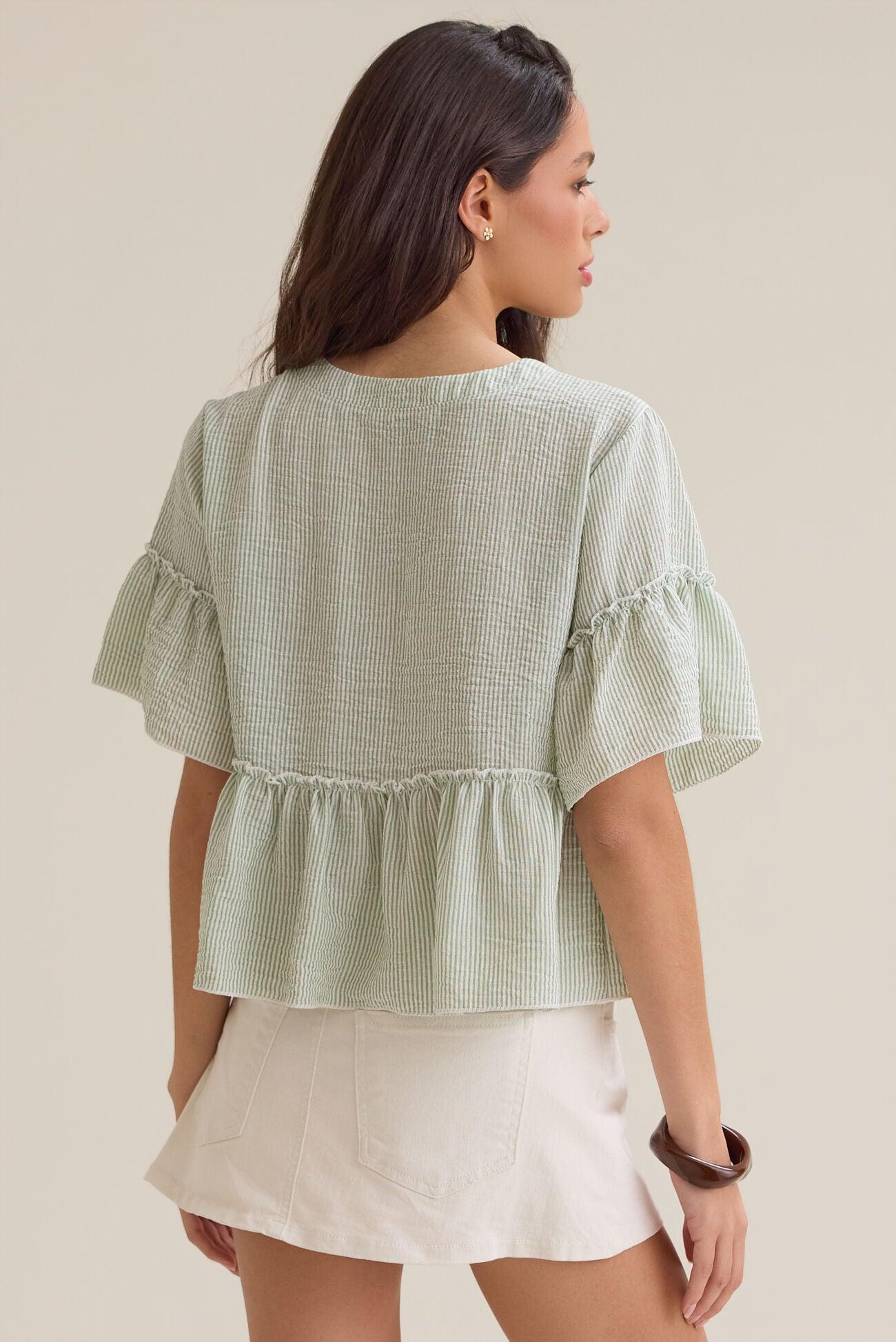 Calista Stripe Peplum Top Product Image