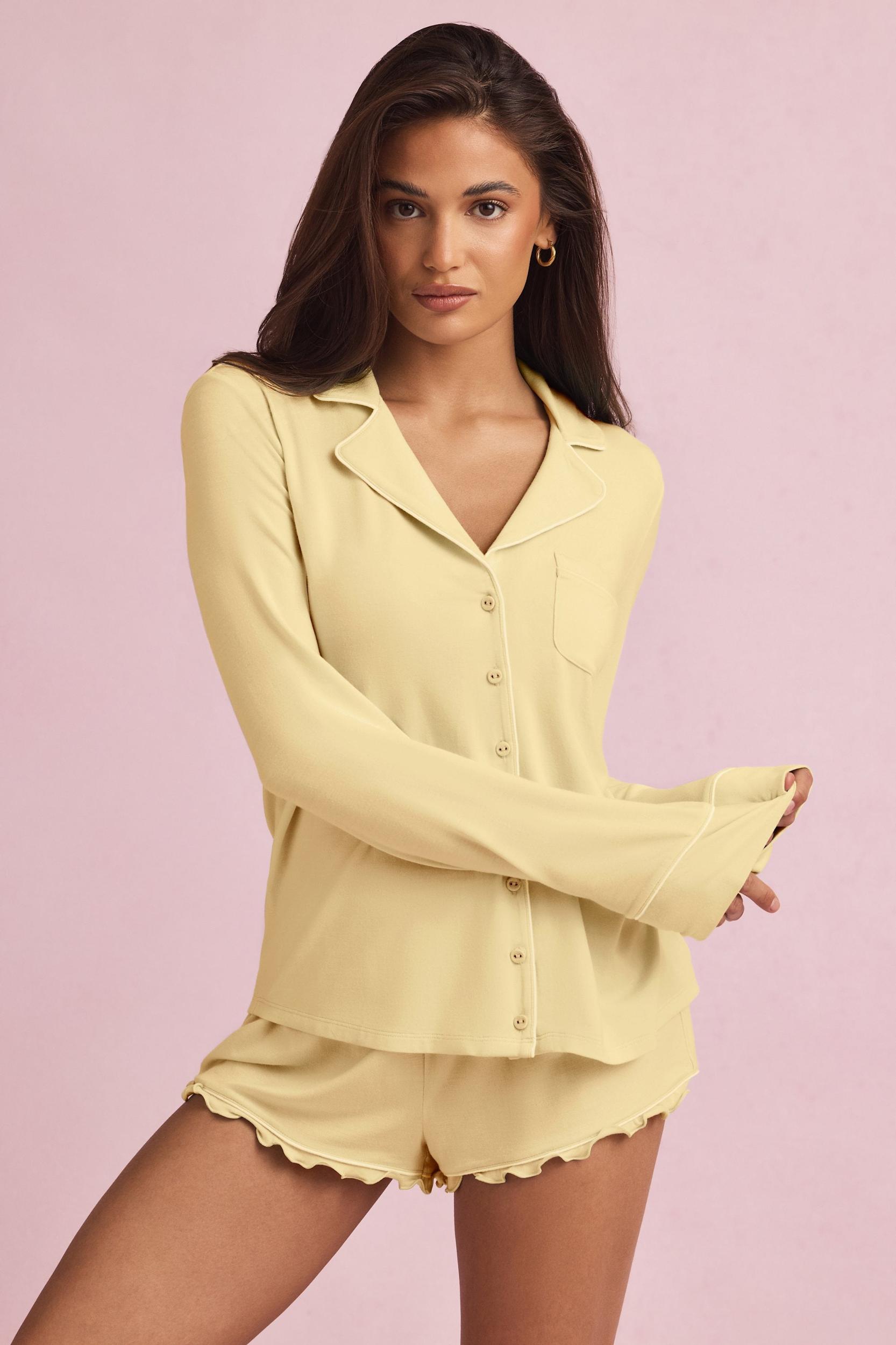 Modal Long-Sleeve Pyjama Top in Mint Product Image