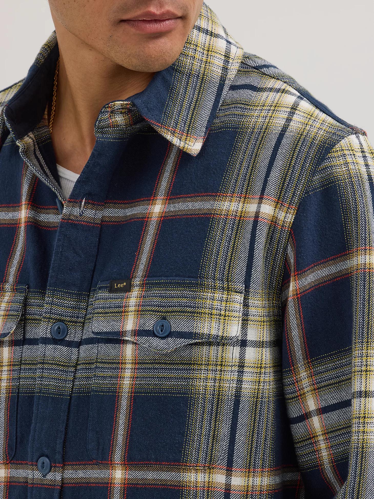 Men's Loose Fit Flap Pocket Plaid Overshirt | Men's Tops & Tees | Lee® Product Image