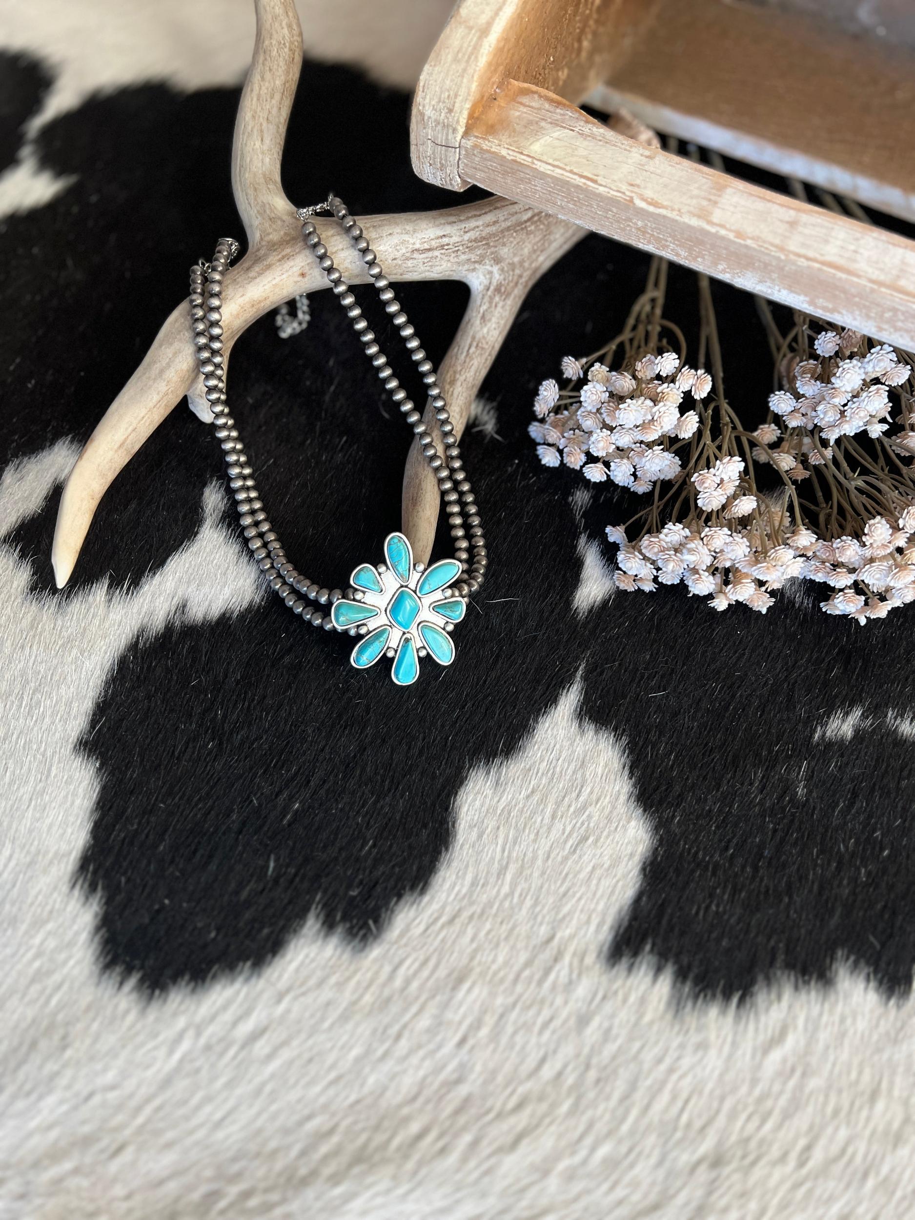 Navajo Inspired Pendant Double Strand Necklace Product Image